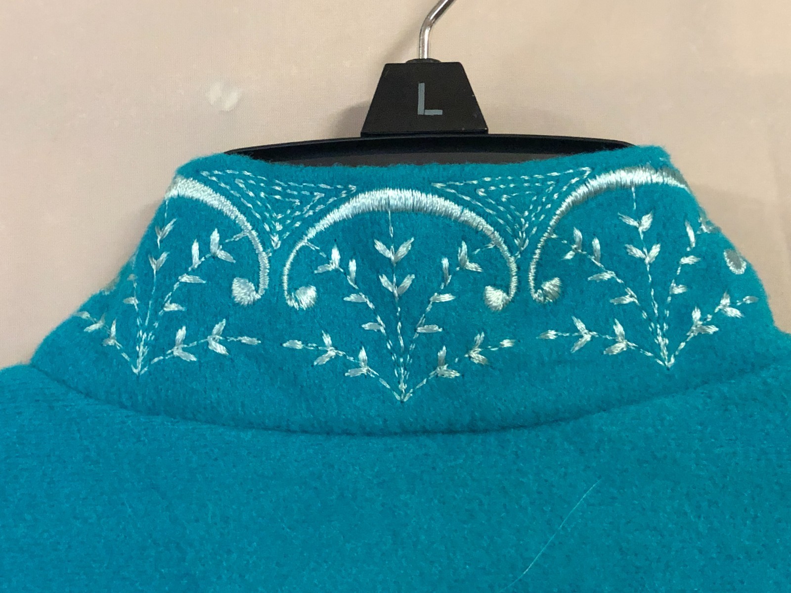 Vintage Goudchaux Soft Fleece Long Aqua Nightgown Robe Size Small Zip Closure