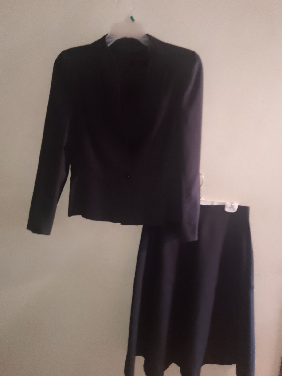 Vtg, Woman&rsquo;s Skirt Suit With Peplum, Jacket ,A-line Skirt,Black,No Tags,80s