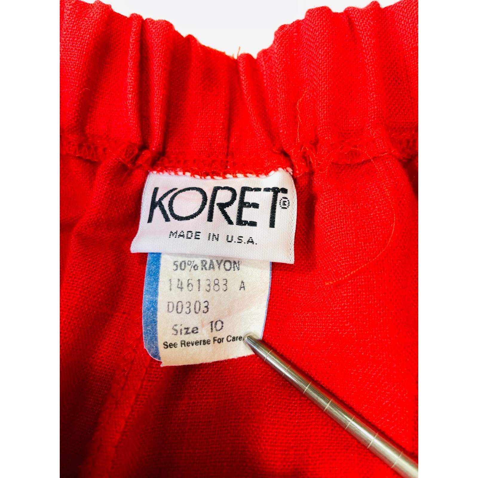 Koret Vintage Red Pleated High Waisted Dress Pants Made in USA Womens Size 10