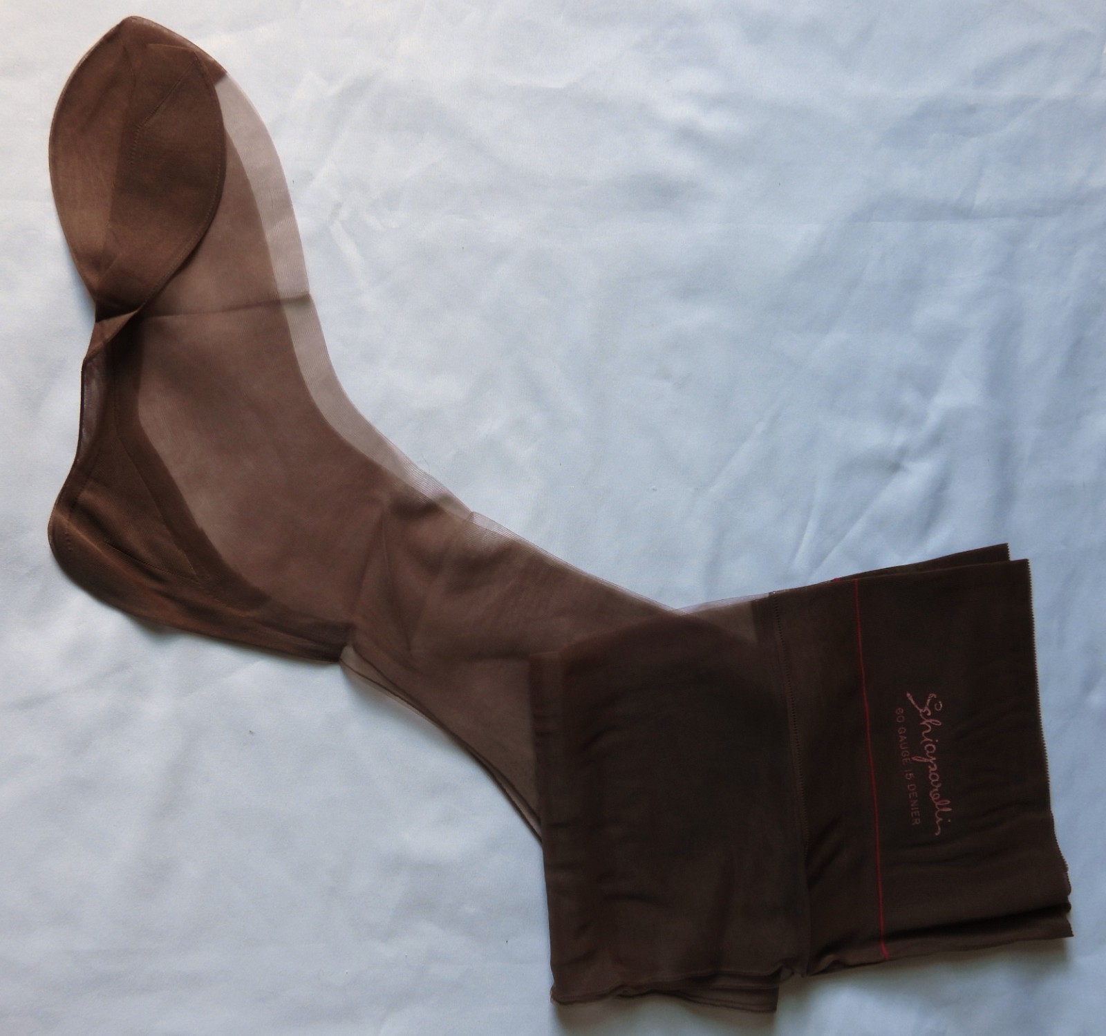 2 Pair NOS Vtg Schiaparelli FF Cuban Plain SEAMED Silky Nylon STOCKINGS sz 9 30&Prime;