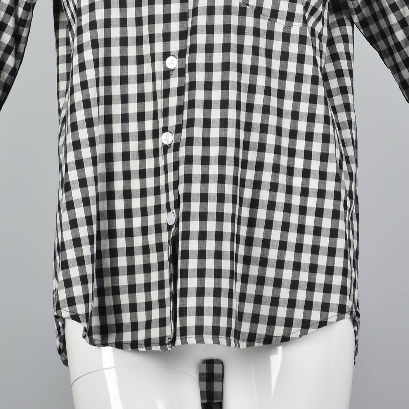 Comme des Garcons Black White Gingham Checker Oxford Shirt Cotton Button Down