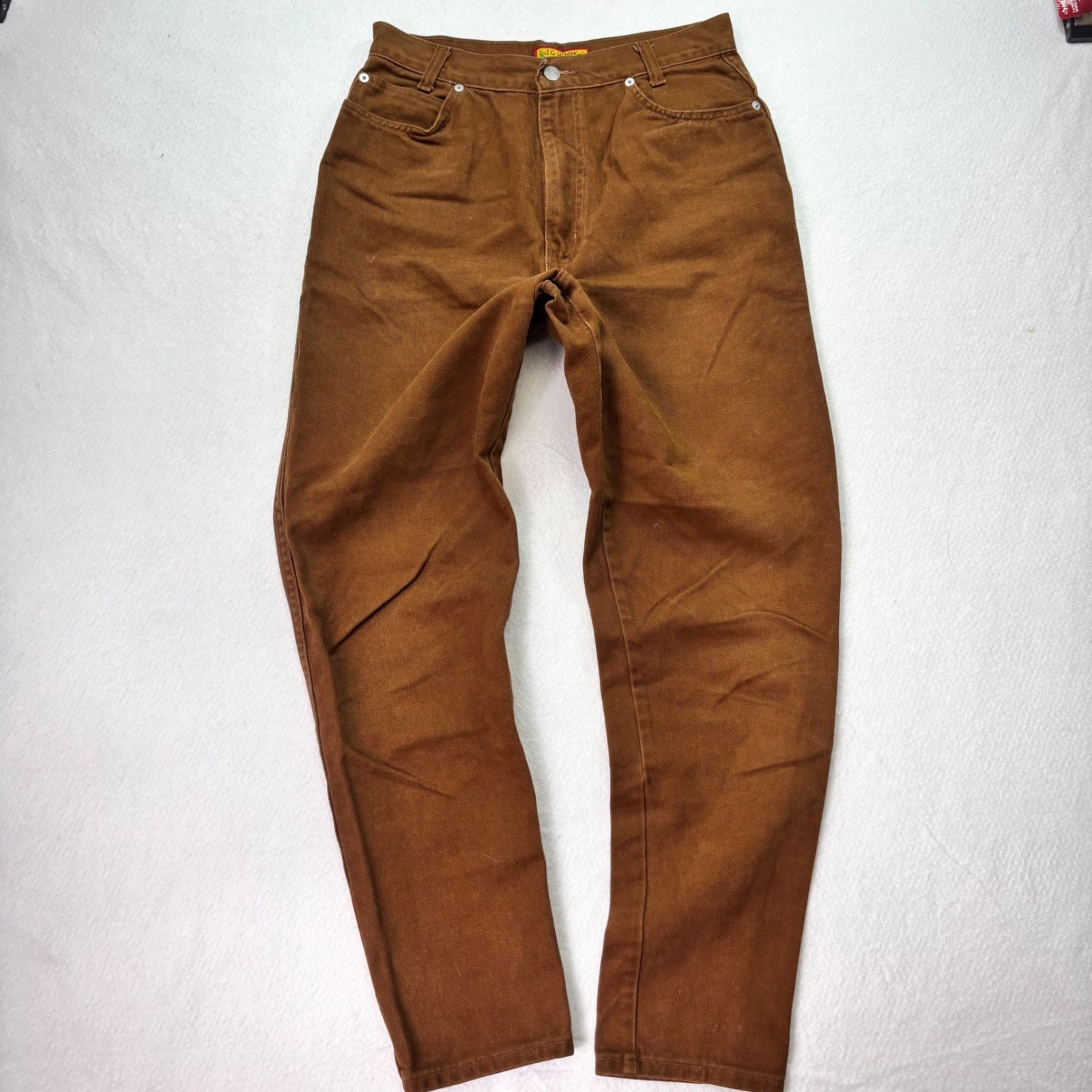 J&Hook Jeanswear Brown Work Pants Size 12 Vintage Workwear Straight Leg