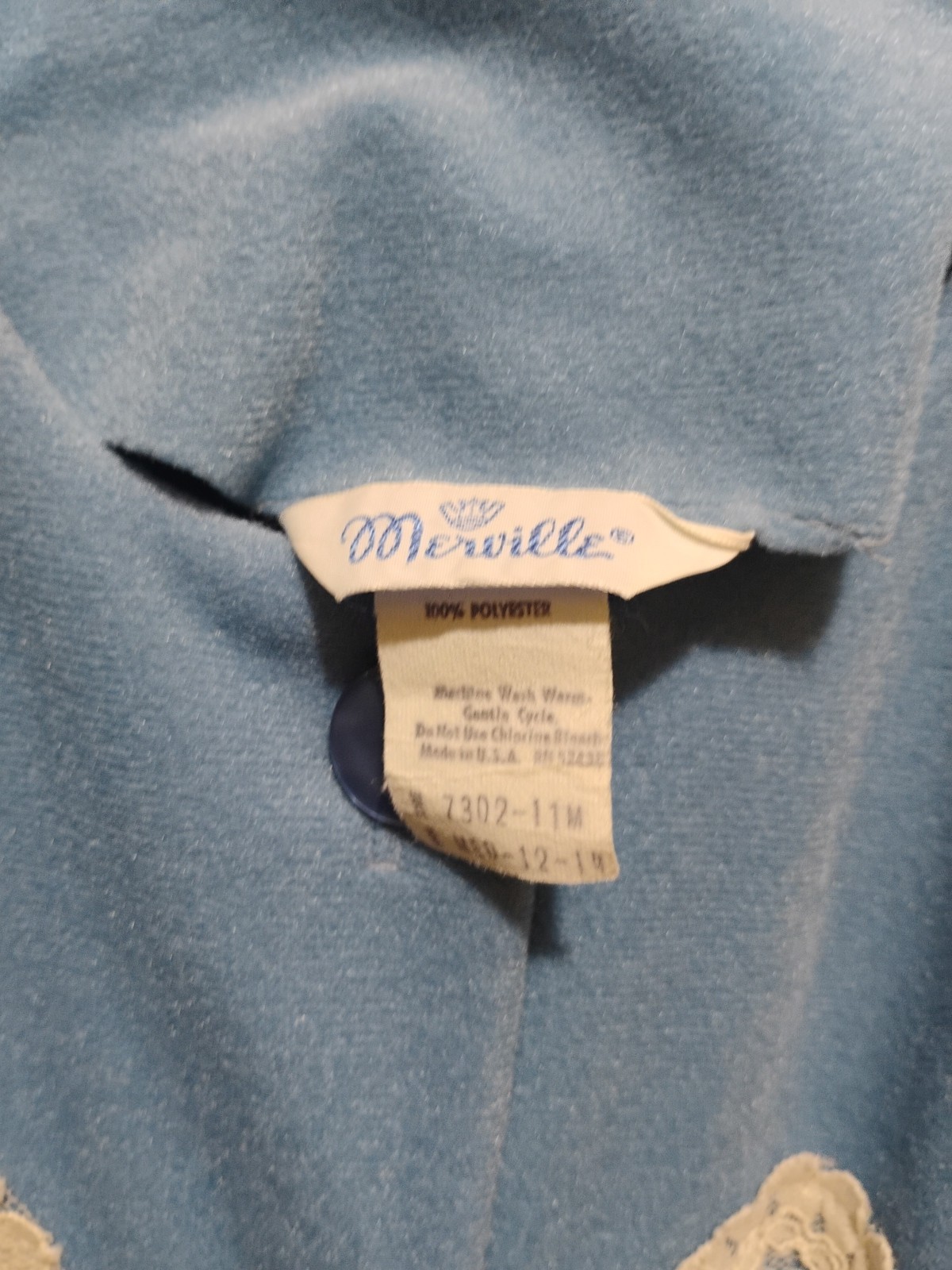 Vintage Valor Blue Merville Robe Medium 12-14