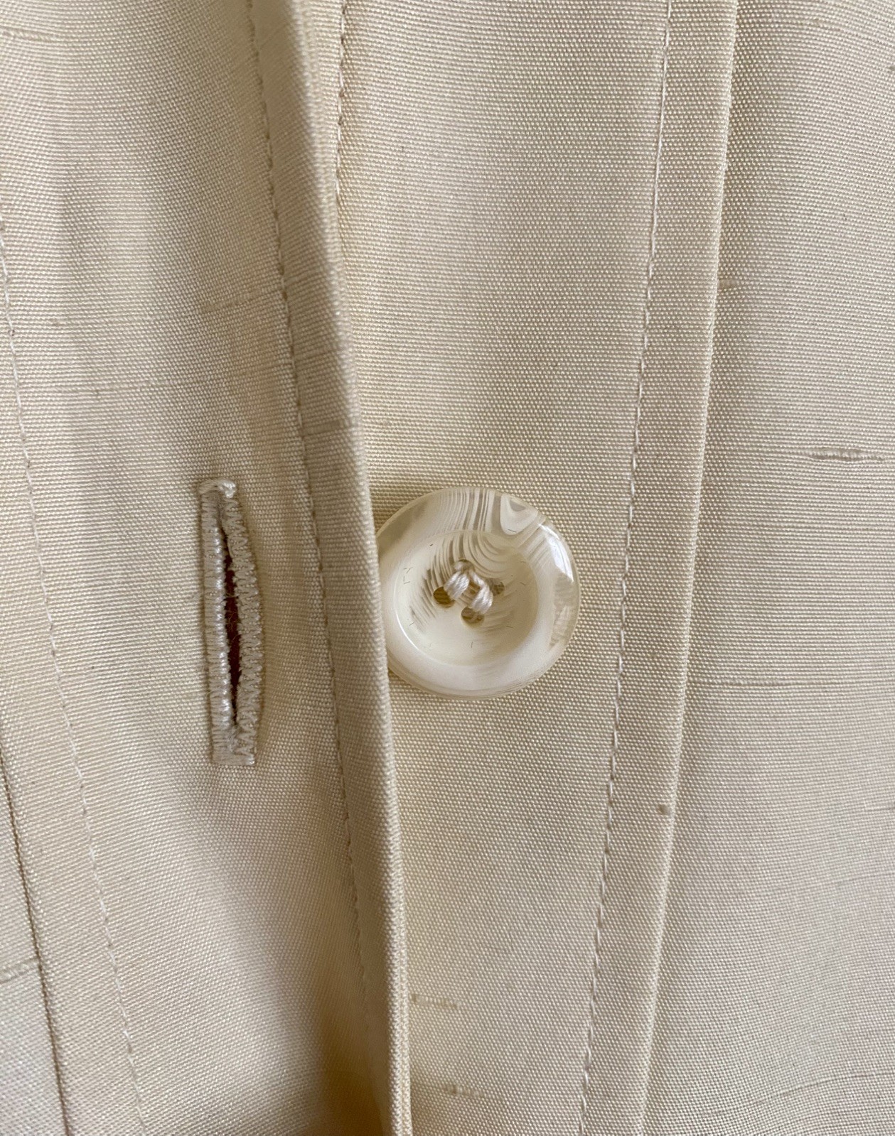 Vintage Volup 60’s Mod Spring Swing Trench Coat Cream Single Breasted Size L