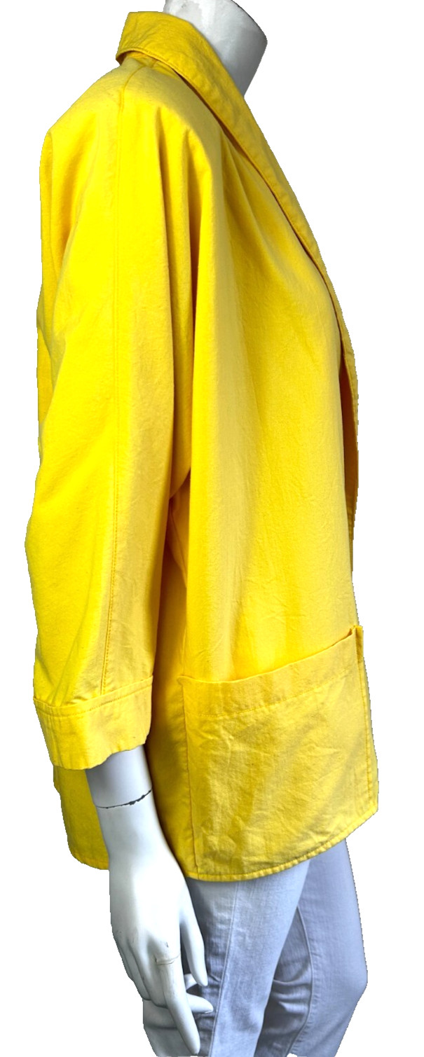 Vintage 80s Made Exclusively For Deb Raglan Sleeve Blazer Yellow Size Medium EUC