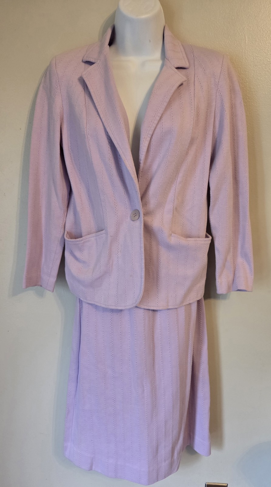 Vintage Lilac 3 Pc Graff Californiawear Resort Wear Set Jacket Skirt Pants S