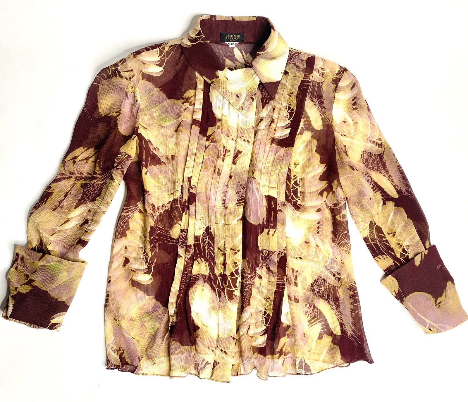 Christian Lacroix Collection 1990s Vintage Silk Blouse Sz 6 M (42)