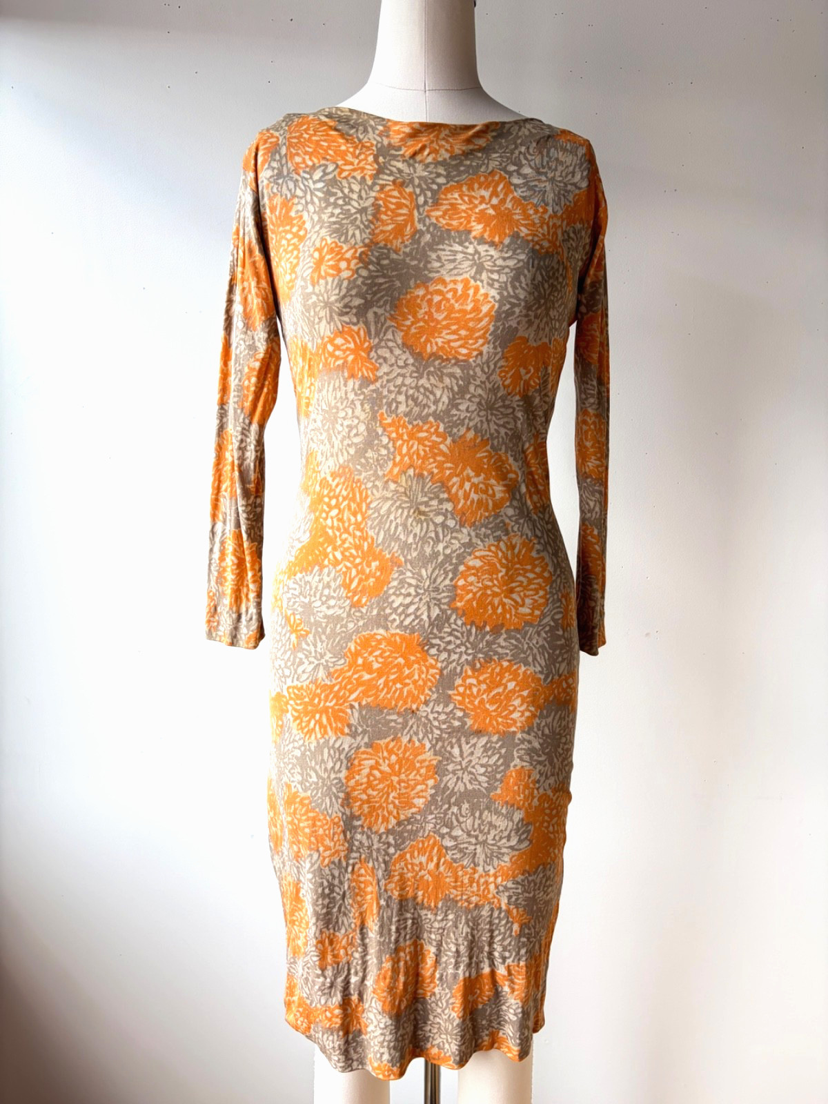 1960&rsquo;s Emilio Pucci for Lord & Taylor silk jersey knit orange and tan floral