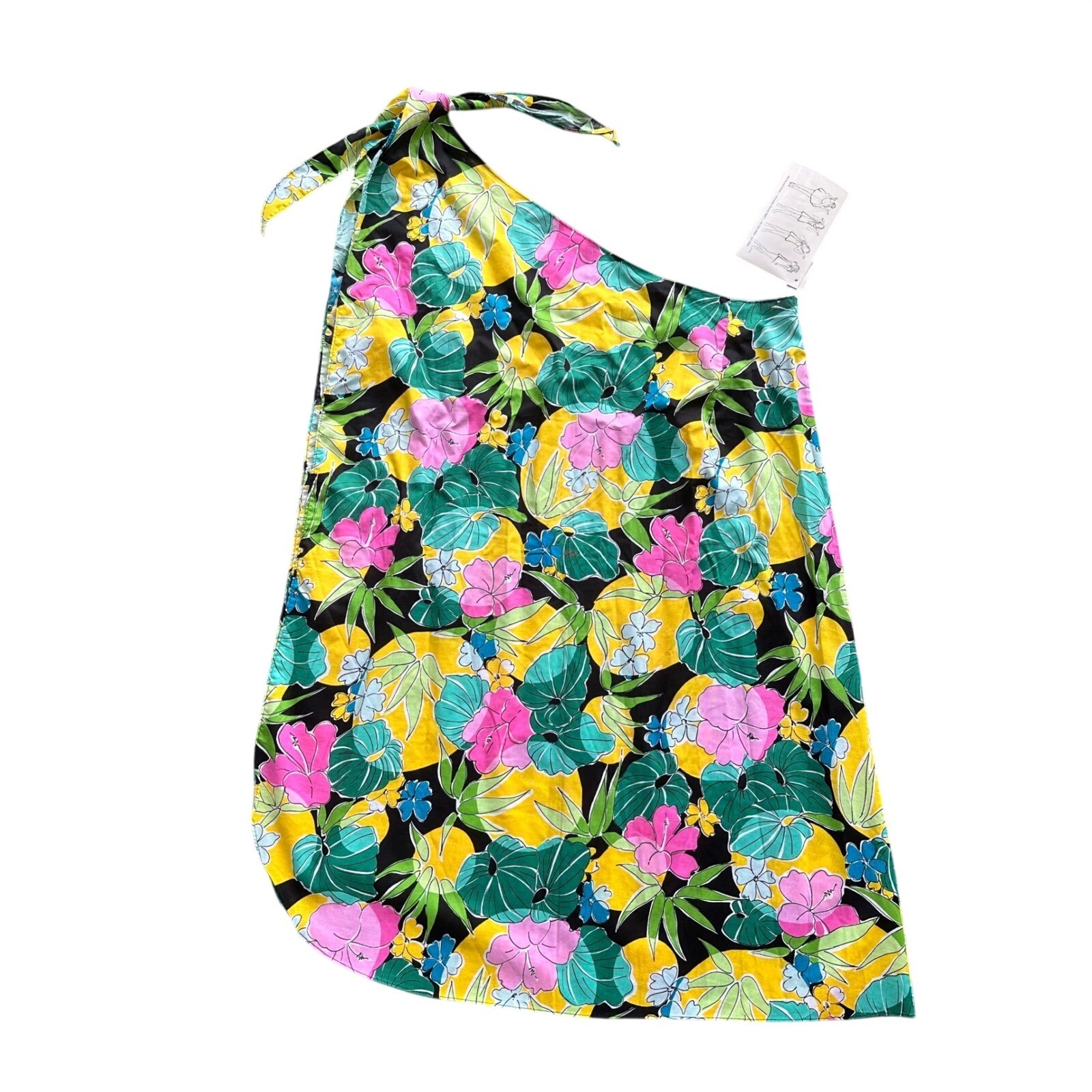 Vintage Pareau Honolulu Hawaii Multi Way Convertible Tropical Floral Dress NWT