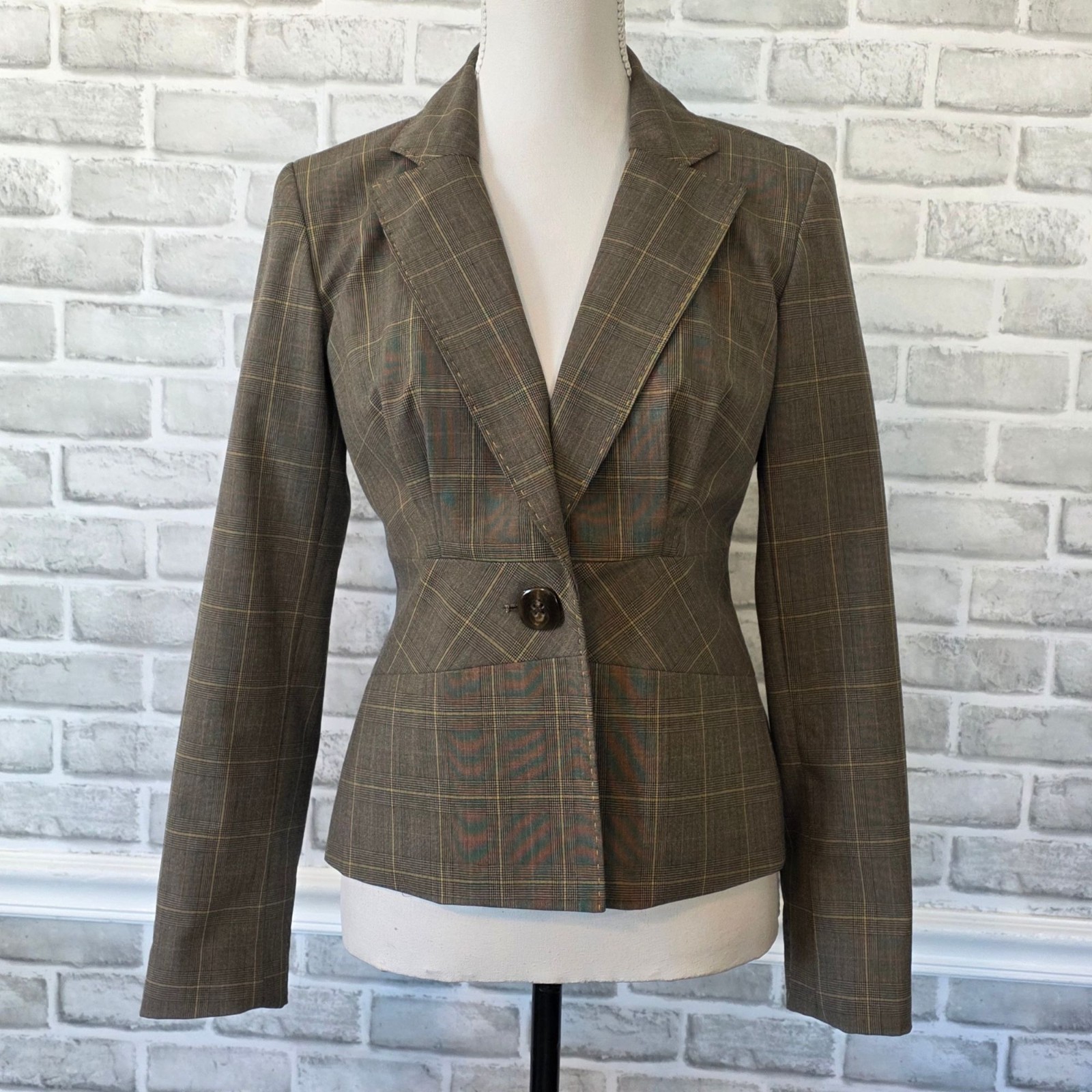 Vintage Harold&rsquo;s USA Plaid Equestrian Blazer Novelty Horse Bit Lining 4 Acadamia