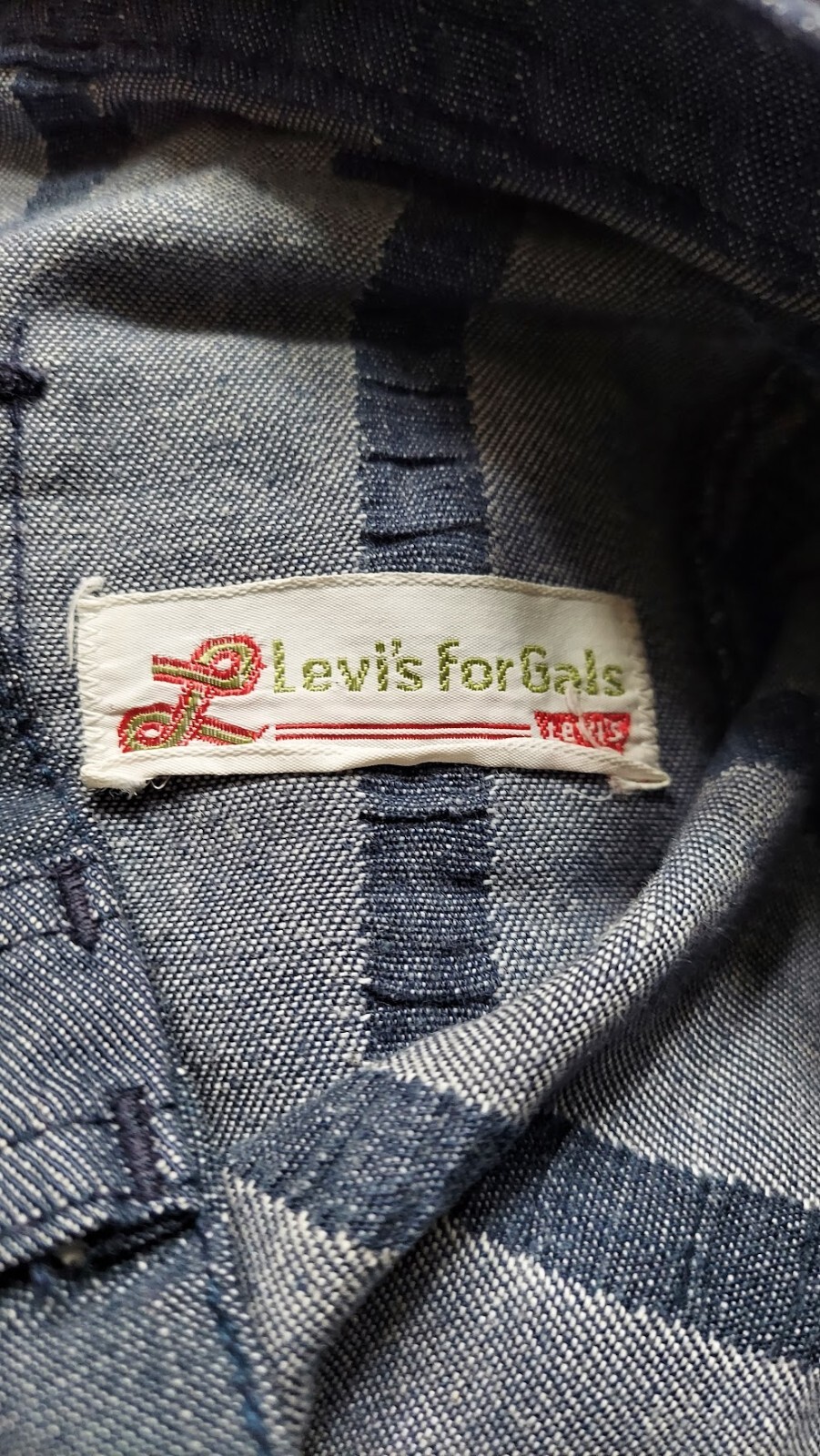 Levis for Gals White Tab Big E Woven Denim Blue Jeans Vintage 1960s