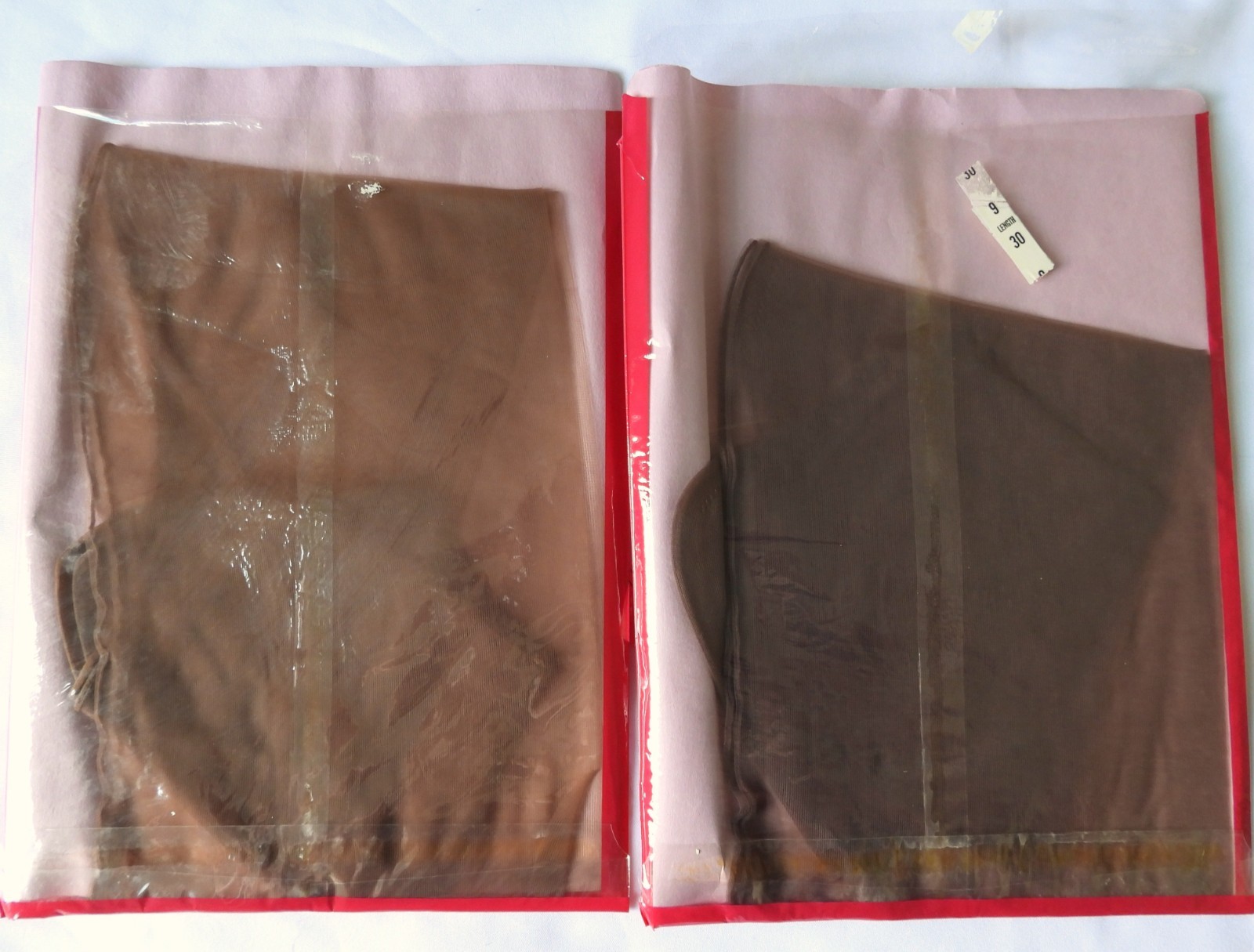 2 Pair NOS Vtg Schiaparelli FF Cuban Plain SEAMED Silky Nylon STOCKINGS sz 9 30&Prime;