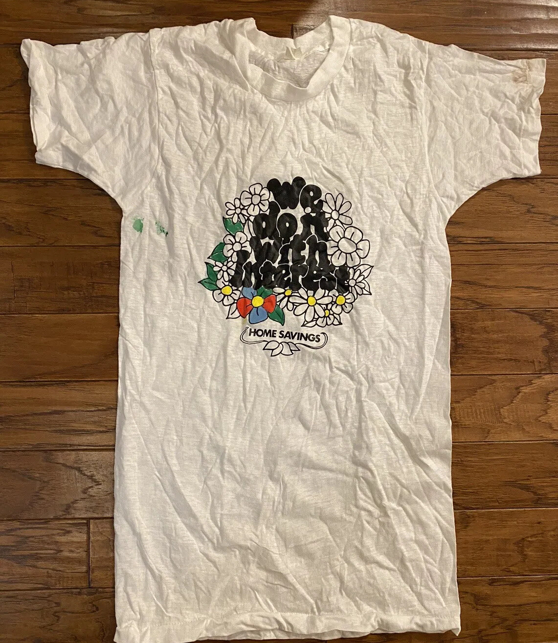 Vintage 1976 Shirt Cans Paint And Wear Shirt “Home Savings” *See Description”
