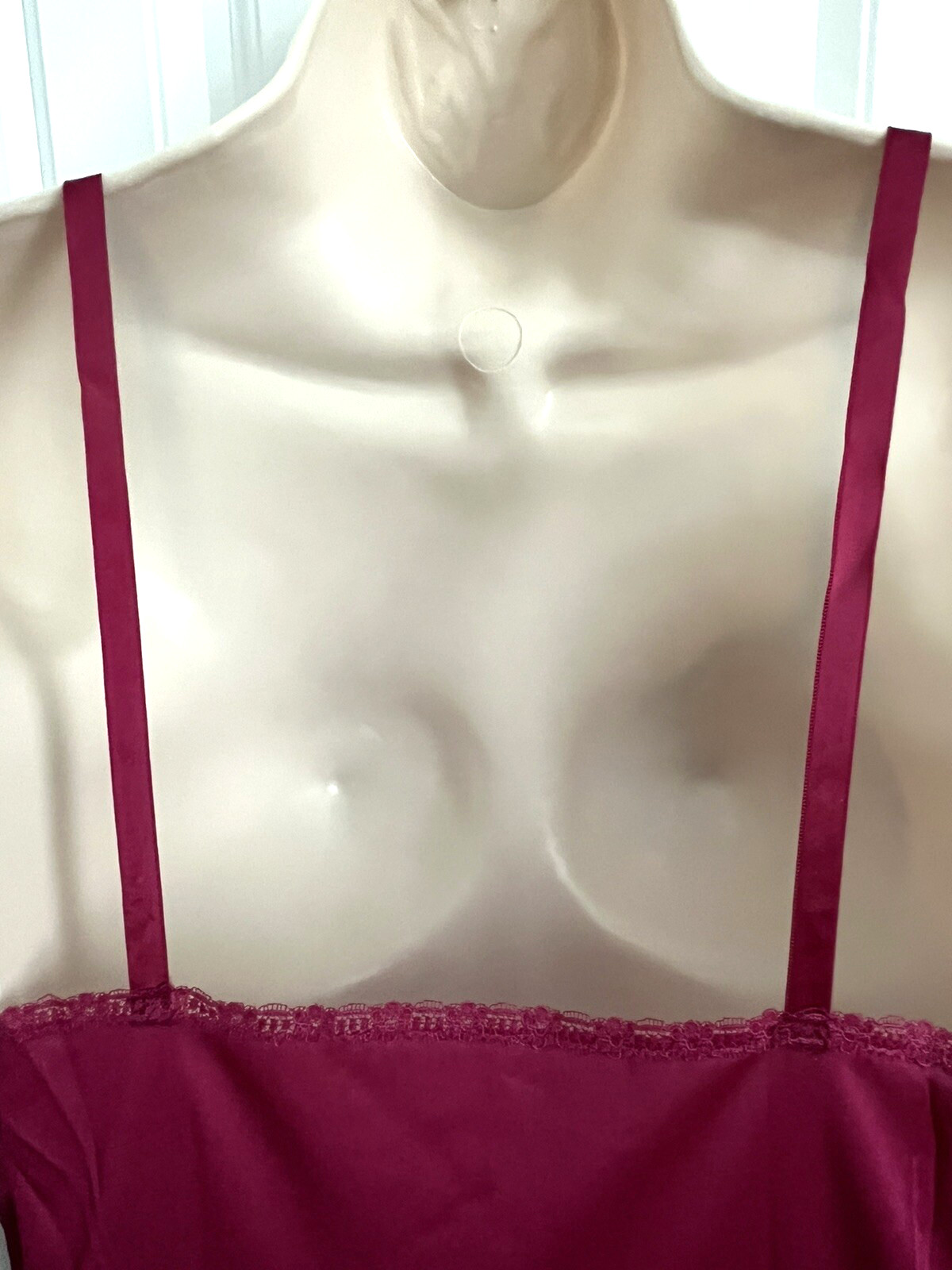Vintage Full Slip Vassarette S Underneath It All Maroon Satin Lingerie Intimates
