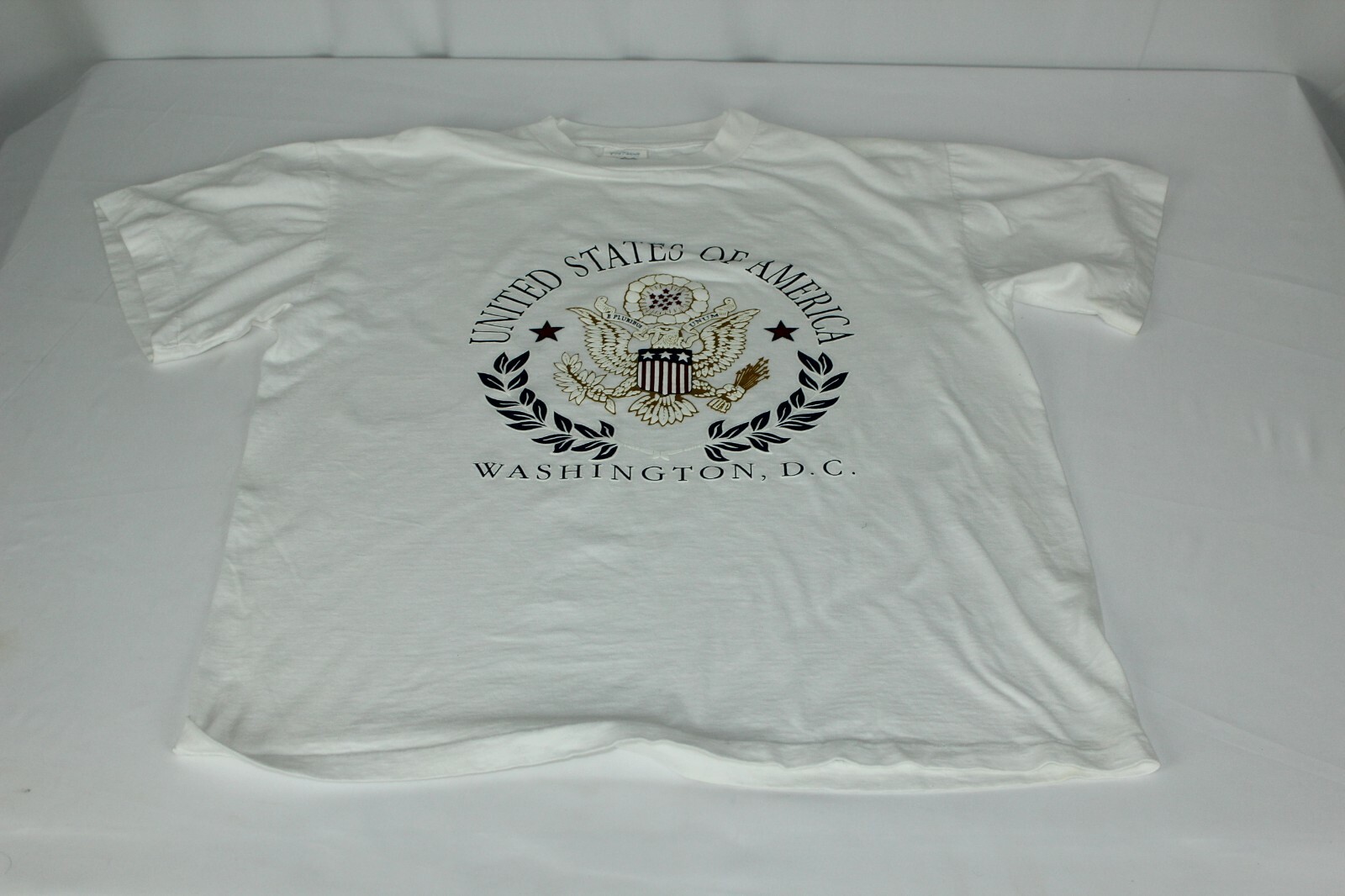 VTG 80s Washington DC United States Crest L Large Womens White Tshirt