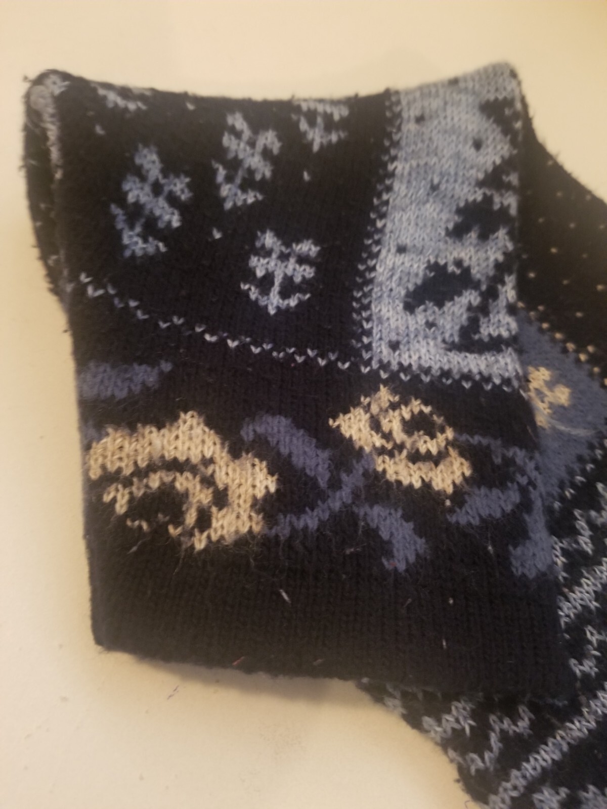 Vintage Adele Sweater Large Knitwear Blue Hearts Flowers MadeInUSA 46&Prime;B/27&Prime;L EUC