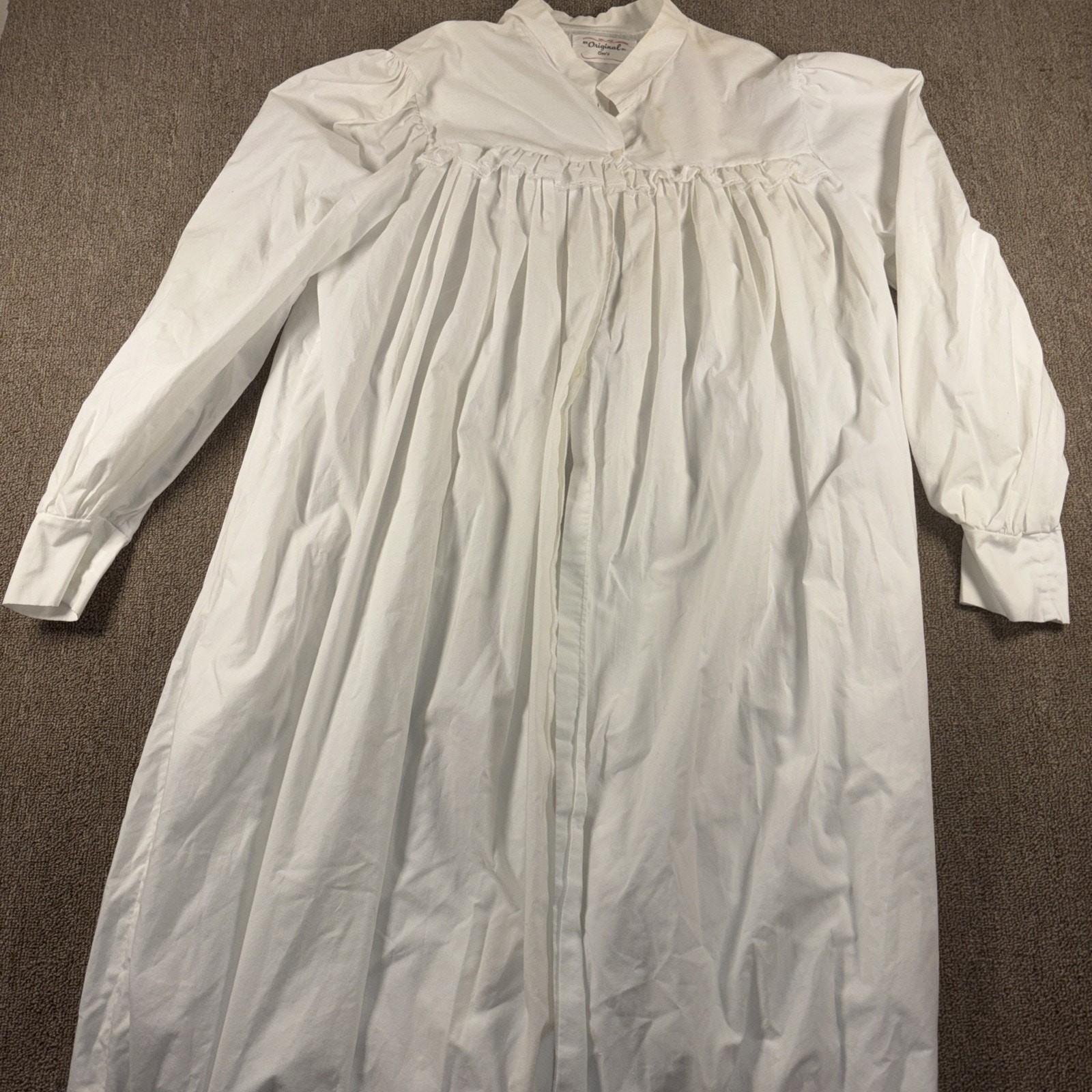 1950s True Vintage Wedding Night Sleep Robe Ivory Custom Made XL Lace Ruffle