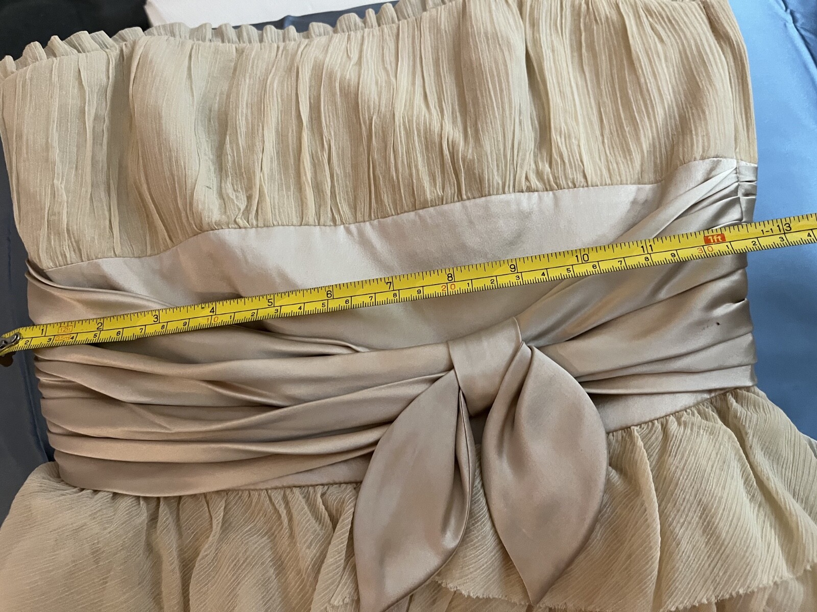 NWT Betsey Johnson Collection 2 Tea Dress Ivory Raw Silk Cotton Ruffles Tulle