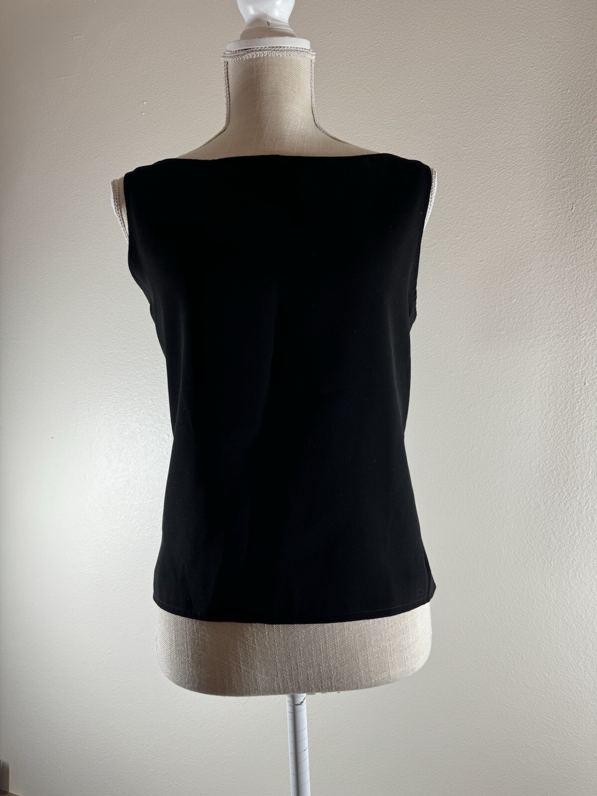 Vtg 90&rsquo;s Harold&rsquo;s Black Solid Sleeveless Short Top Cocktail/Party Top Size 12