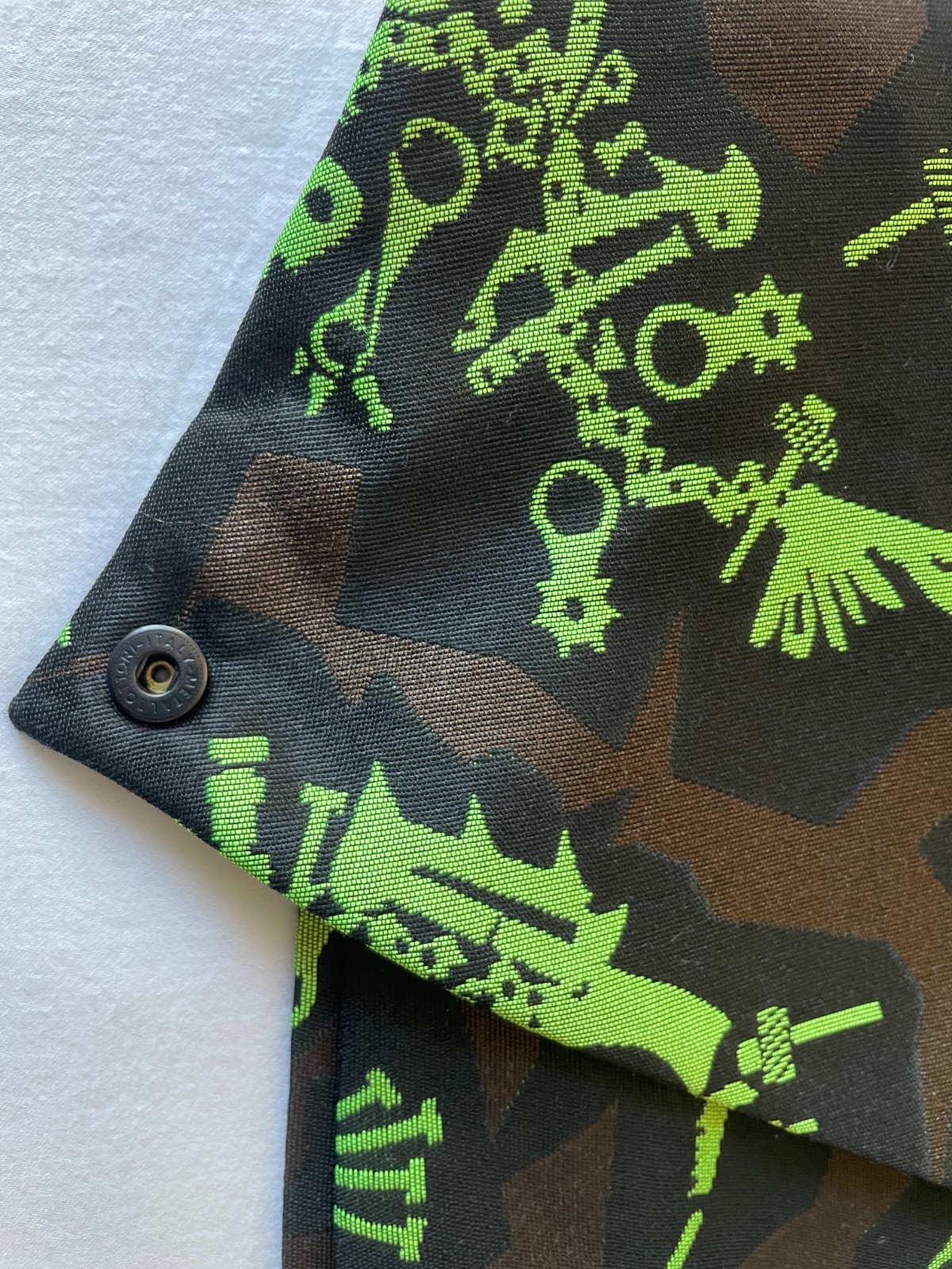 NWOT Kenzo Jacquard Structured Lime Camo Print Mini Skirt Size S | M Sportif Y2K