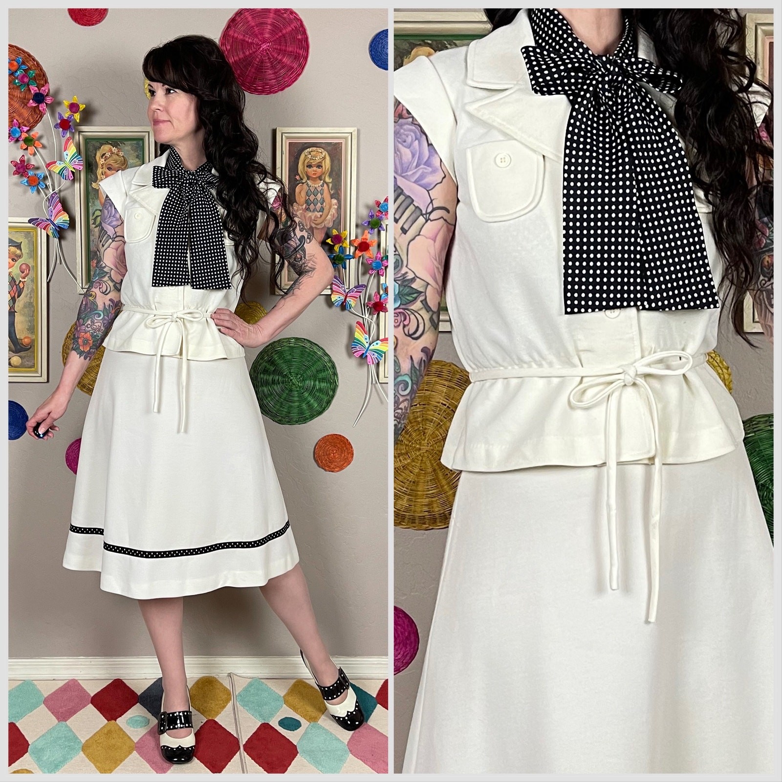 Vintage 1970s 3-Piece Jacket Blouse and Skirt Set | 26&Prime; Waist