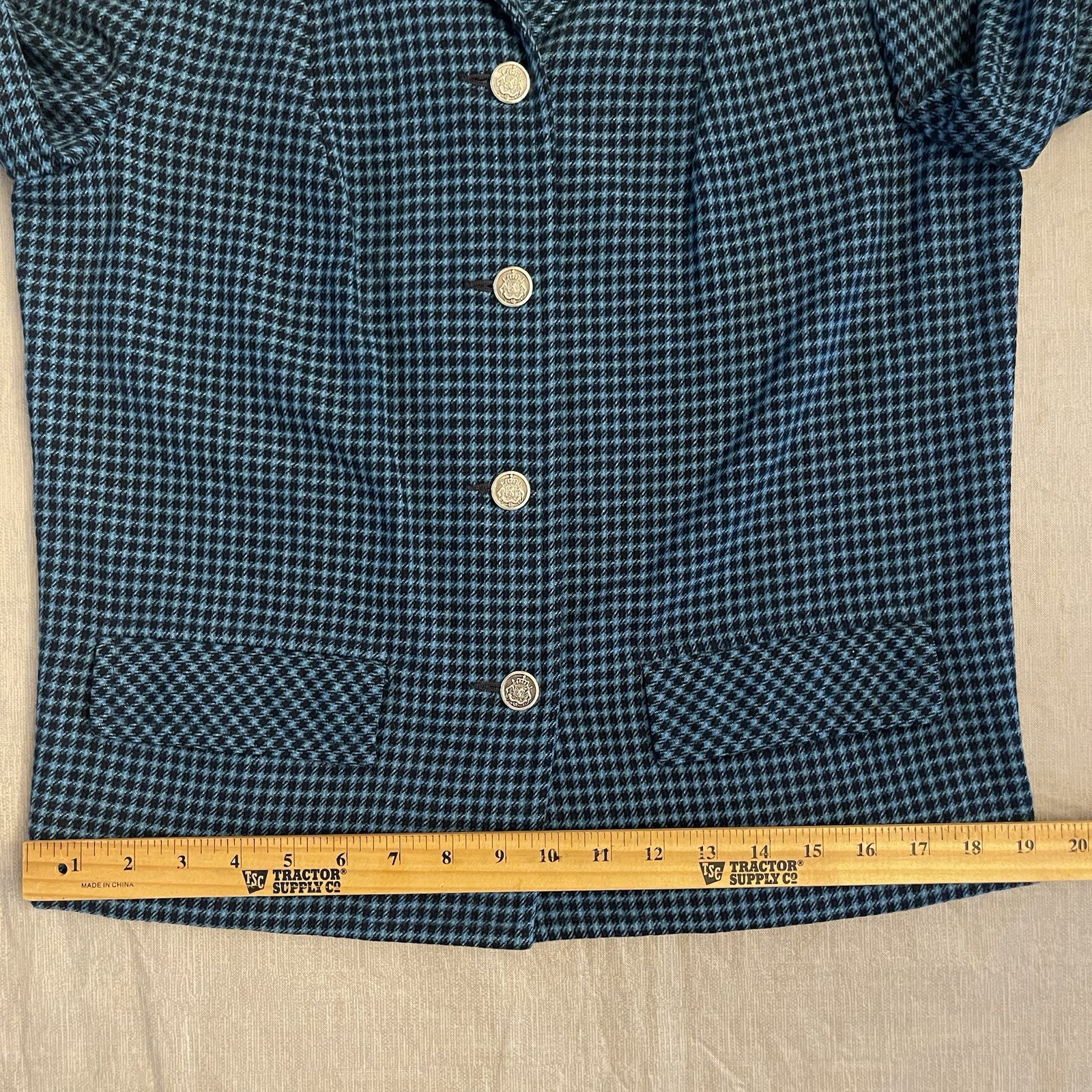 VTG Pendleton Wool Sleeveless Sheath Dress & Jacket 70s Size 12 Houndstooth