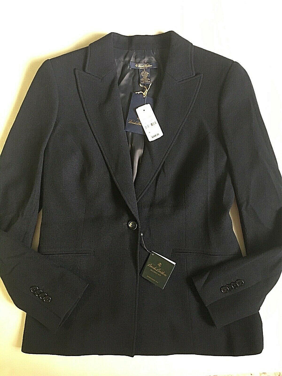 Brooks Brothers Milano Fit Blazer Jacket Size 4 Navy Blue Women’s NWT $398 MSRP