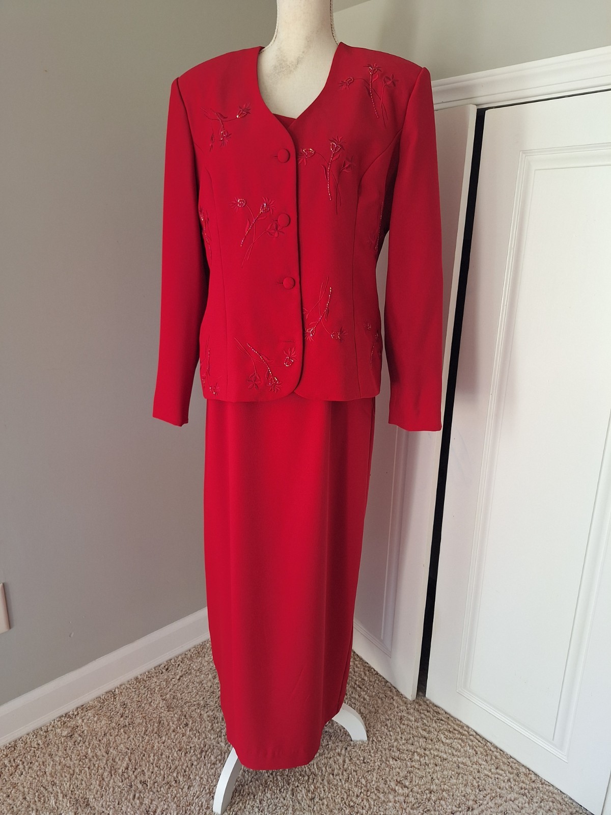 Lori Max Gown and Jacket in Red Size 14