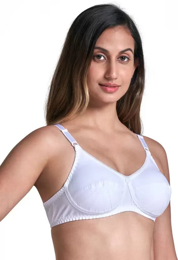 Saree Bra – WHITE Double Layered Plus Size Non Padded Wireless Cotton Sexy Bra