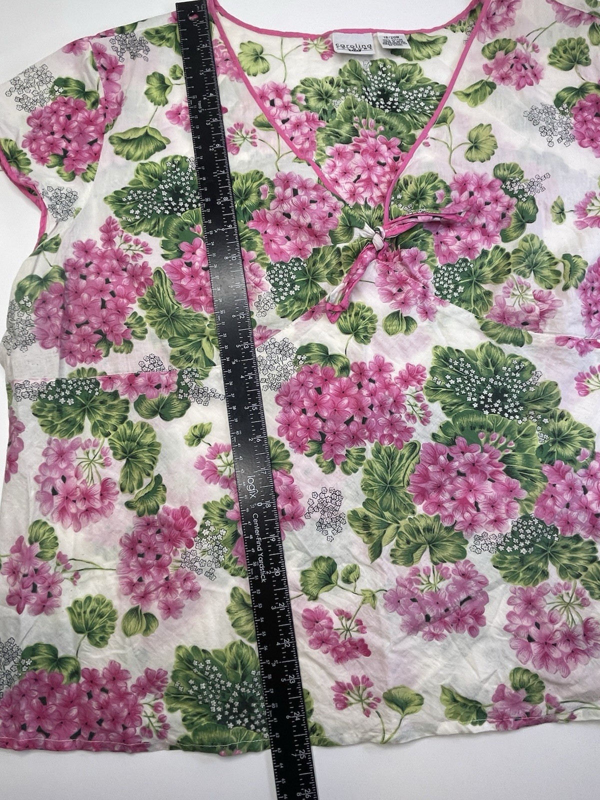 Carolina Colours Summer Blouse Plus Size 18/20W Pink White Floral Vintage