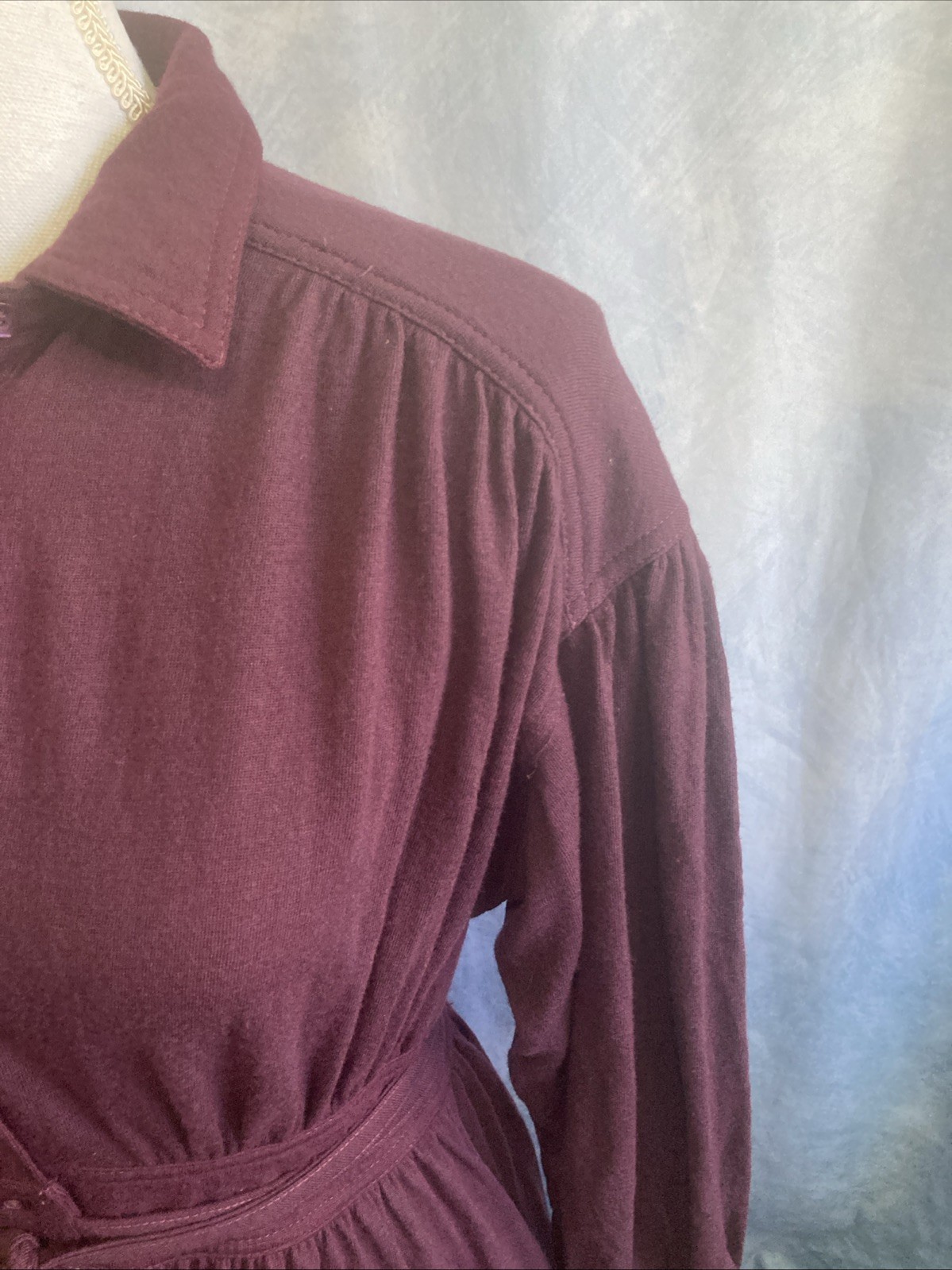 VTG 70s Parade New York Secretary Dress XS Plum Purple Union Made Flannel Feel
