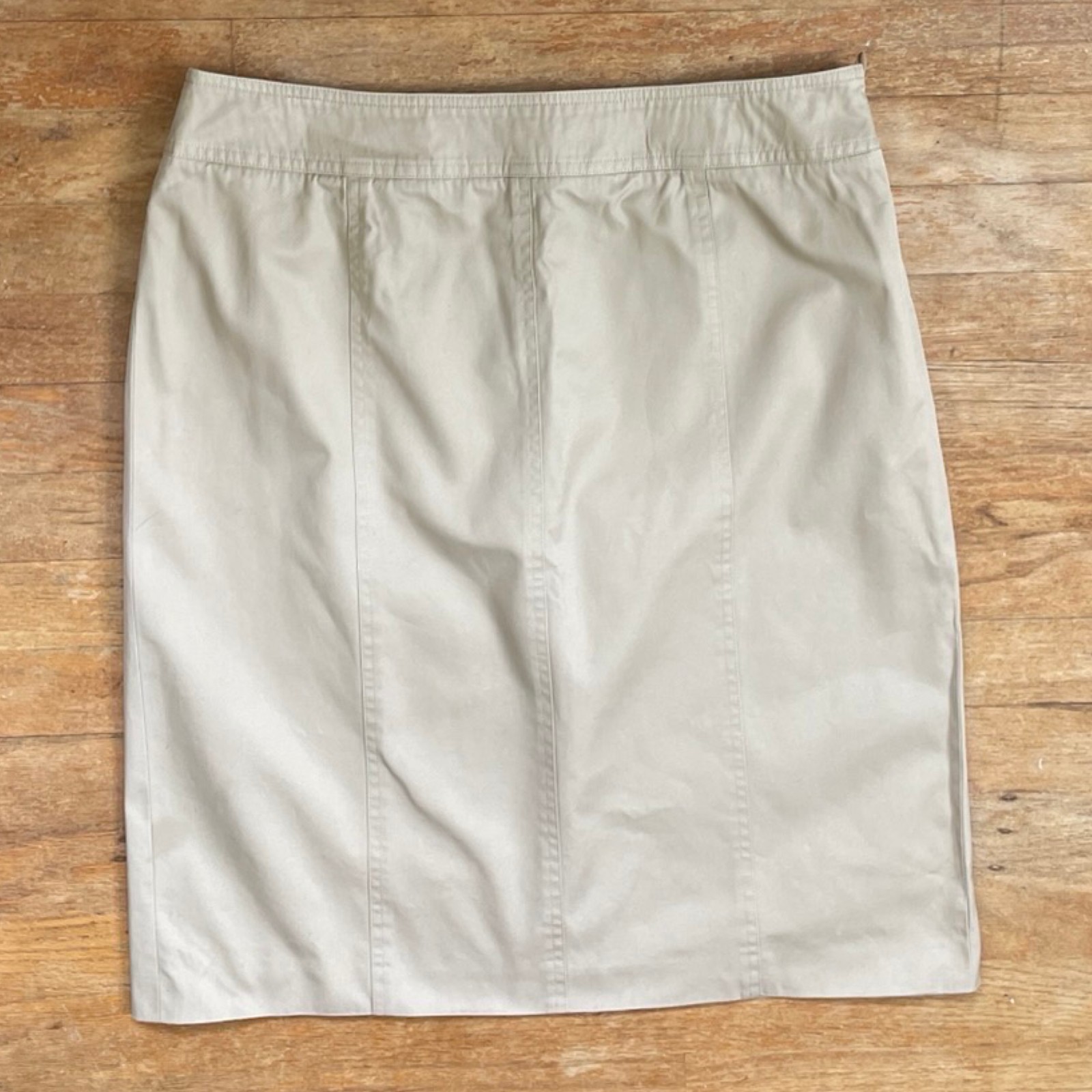Vintage Khaki Skirt Size Large 33&Prime; Waist 1990s Twill Cotton Straight Cut Twill