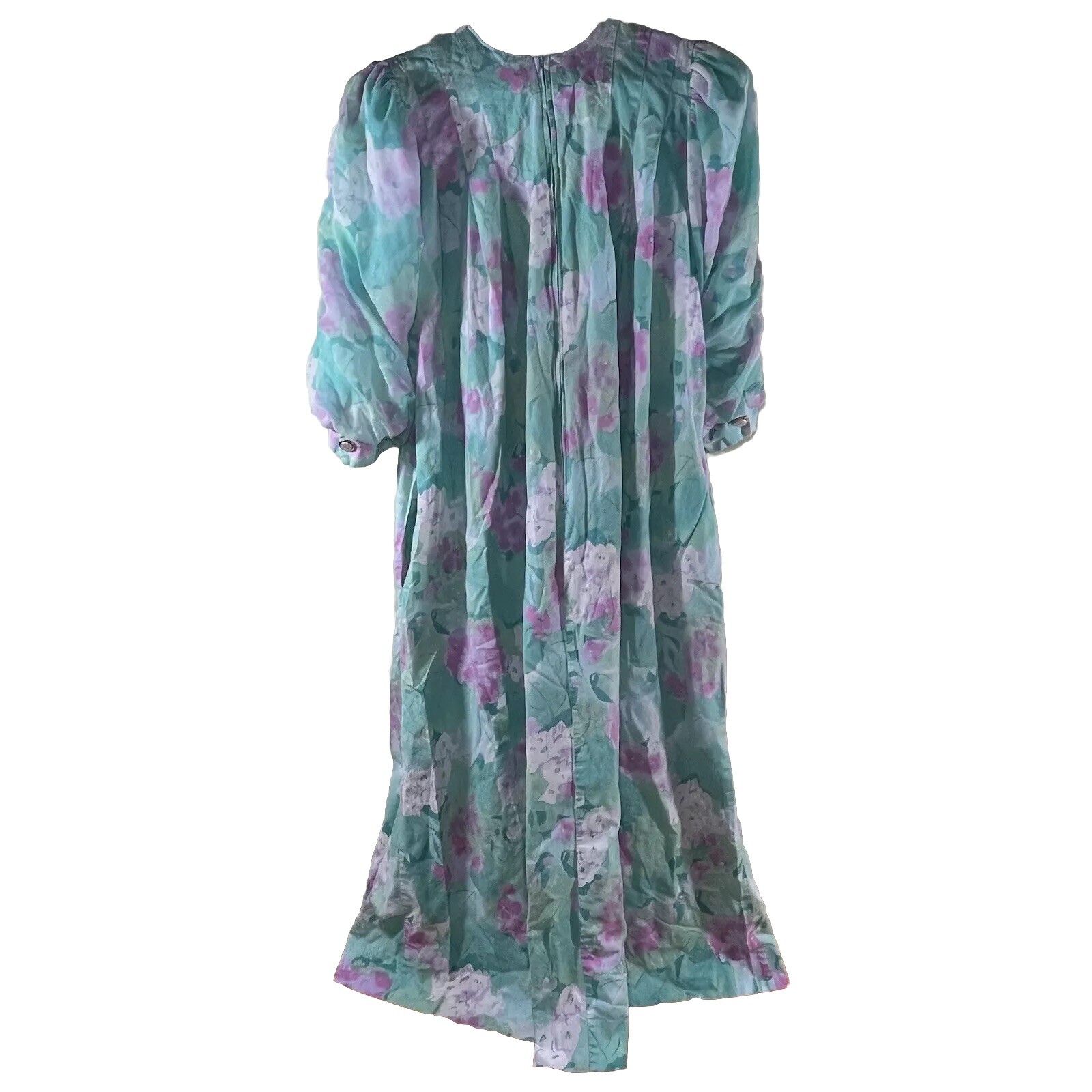 Vintage California House Dress David Brown Floral Mumu Kaftan Size Small