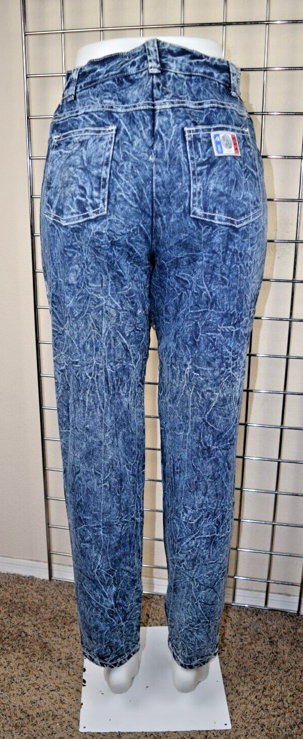 Vintage Jeans F A X Acid Wash Size 13/14 W28 L29 80s Blue High Waist Made USA