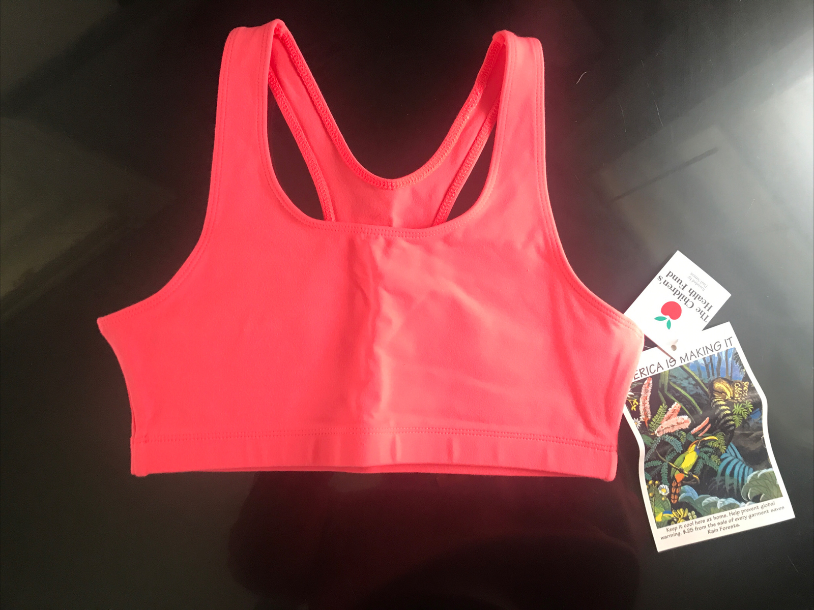 Vintage 1990s Activewear NOS New Tag Fitness Yoga USA Pink Sports Bra Juniors XL