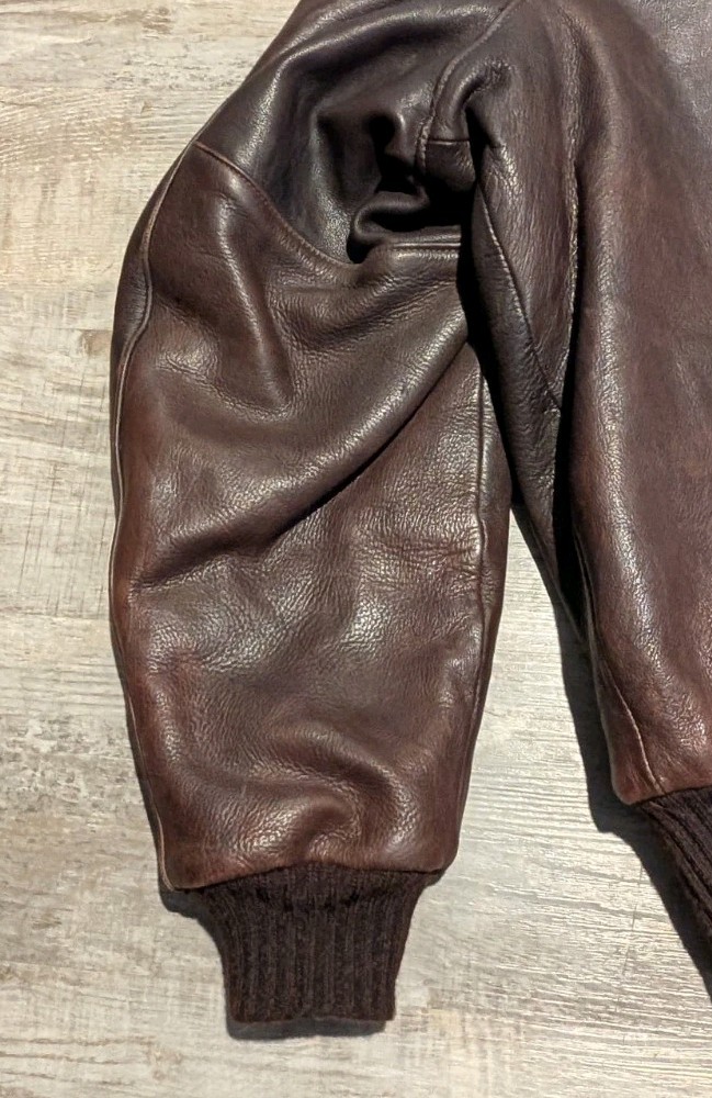 Vtg UBER Fringed Genuine Leather Bomber Jacket Minnesota USA XL 2XL Quilt Lined