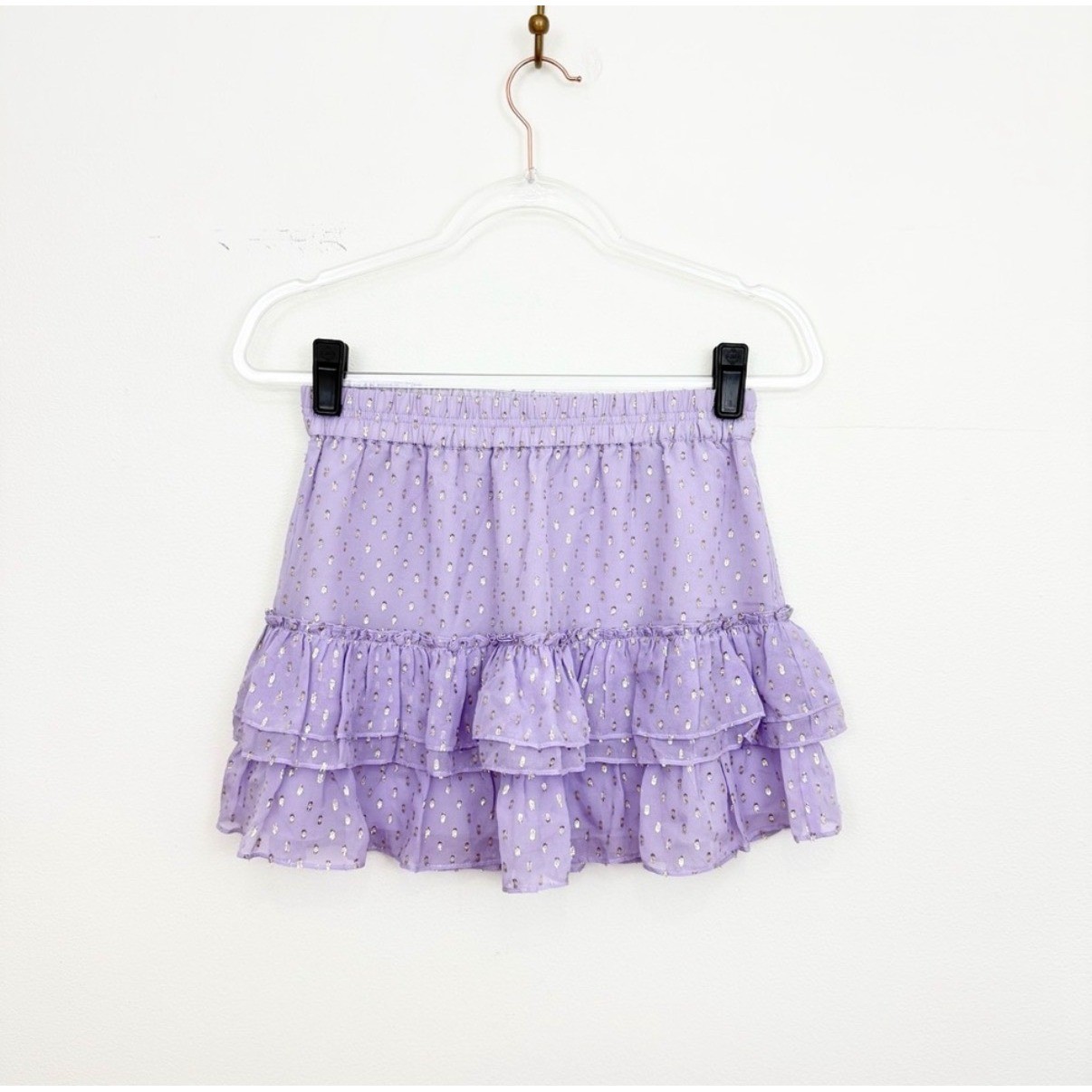 Generation Love Audrina LilacSwiss Dot Ruffle Mini SkirtMetallic Size S
