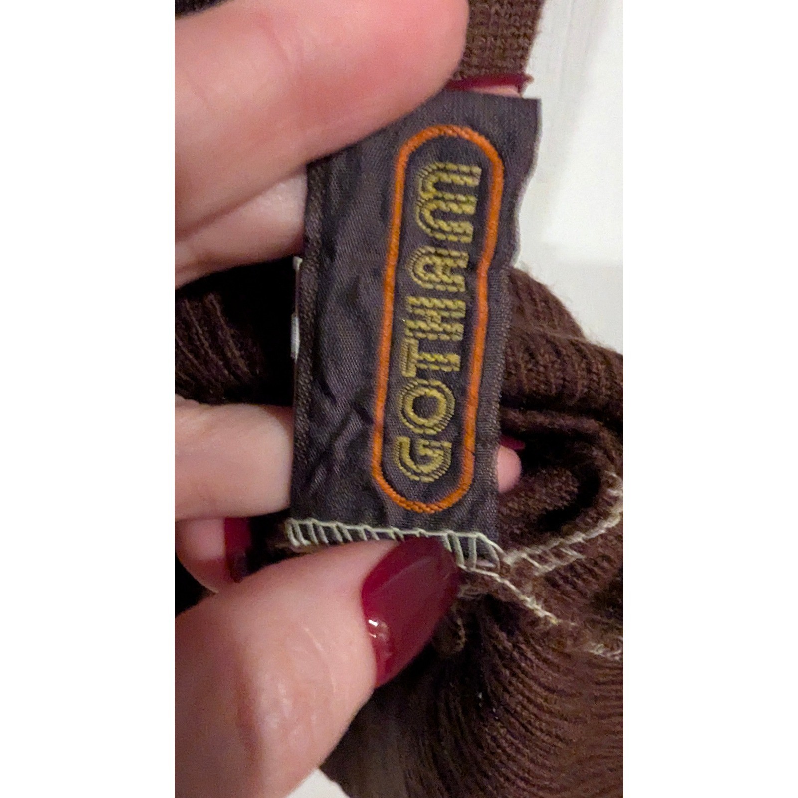 Gotham Vintage Boat Neck Sweater Medium Brown Cashmin Acrylic Deadstock 70s