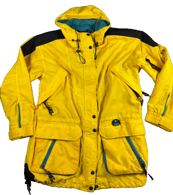 Vintage Slalom Colorblock Ski Jacket Women&rsquo;s M / 10 Retro 80s Neon Winter Coat