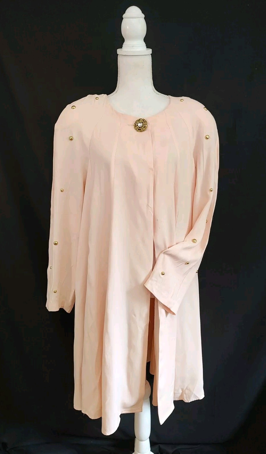 80&rsquo;s Vintage Jacket New Wave Tomorrow Brand Pink Swing Topper Gold Studs Sz L