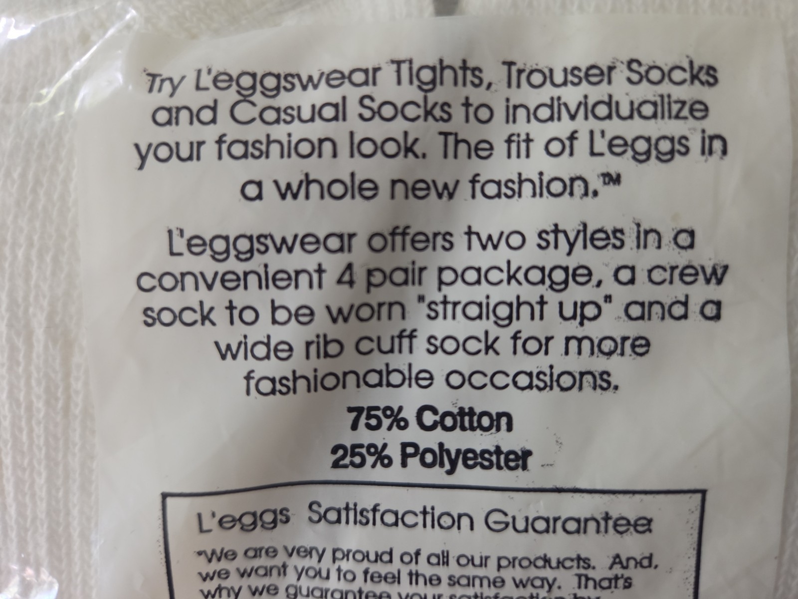 L&rsquo;eggsWear Basic Sox 2 Cuffed & 2 Crew Socks, One Size, USA, Leggs Wear Sox