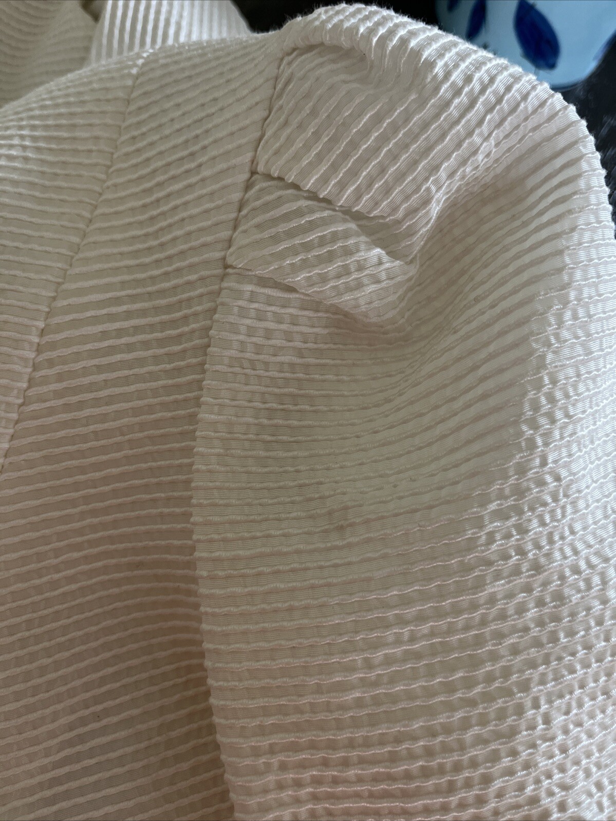 Vintage SILK &lsquo;N SANDERSON Blazer Jacket Off-White RHINESTONE BUTTONS Peplum