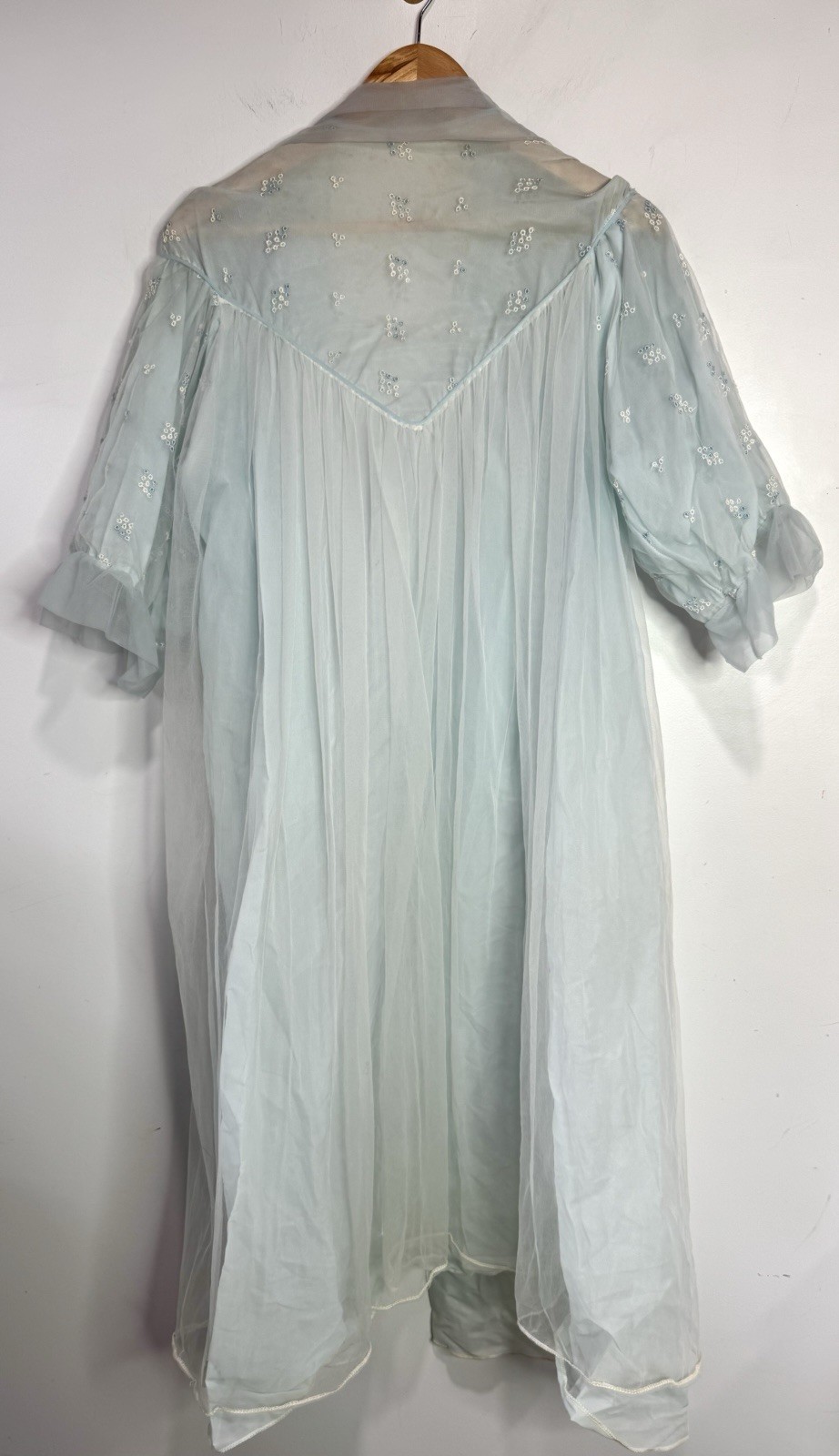 Vintage Robe Tule Handmade Aqua Turquoise Size Medium