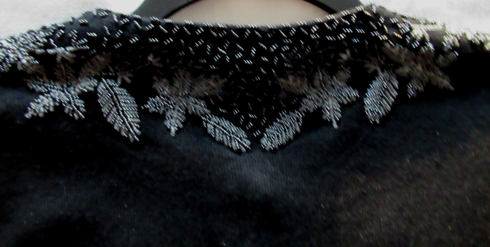 Talbots Silk/Cashmere Blend Black Beaded Gorgeous Vintage Sweater Cardigan M