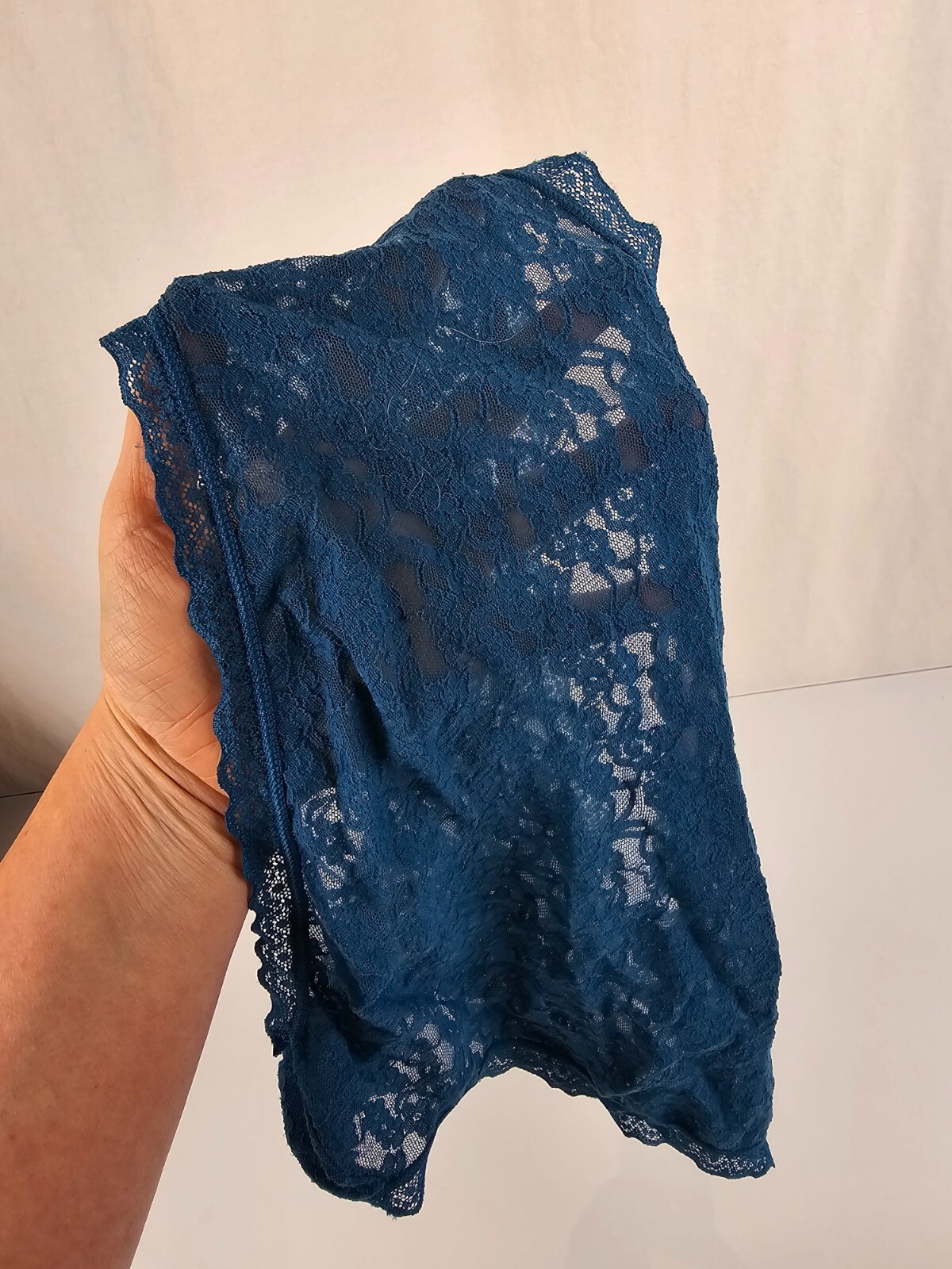 No Boundaries Sheer Stretch Lace Hipster Panties Blue Plus 10 3X XXXL