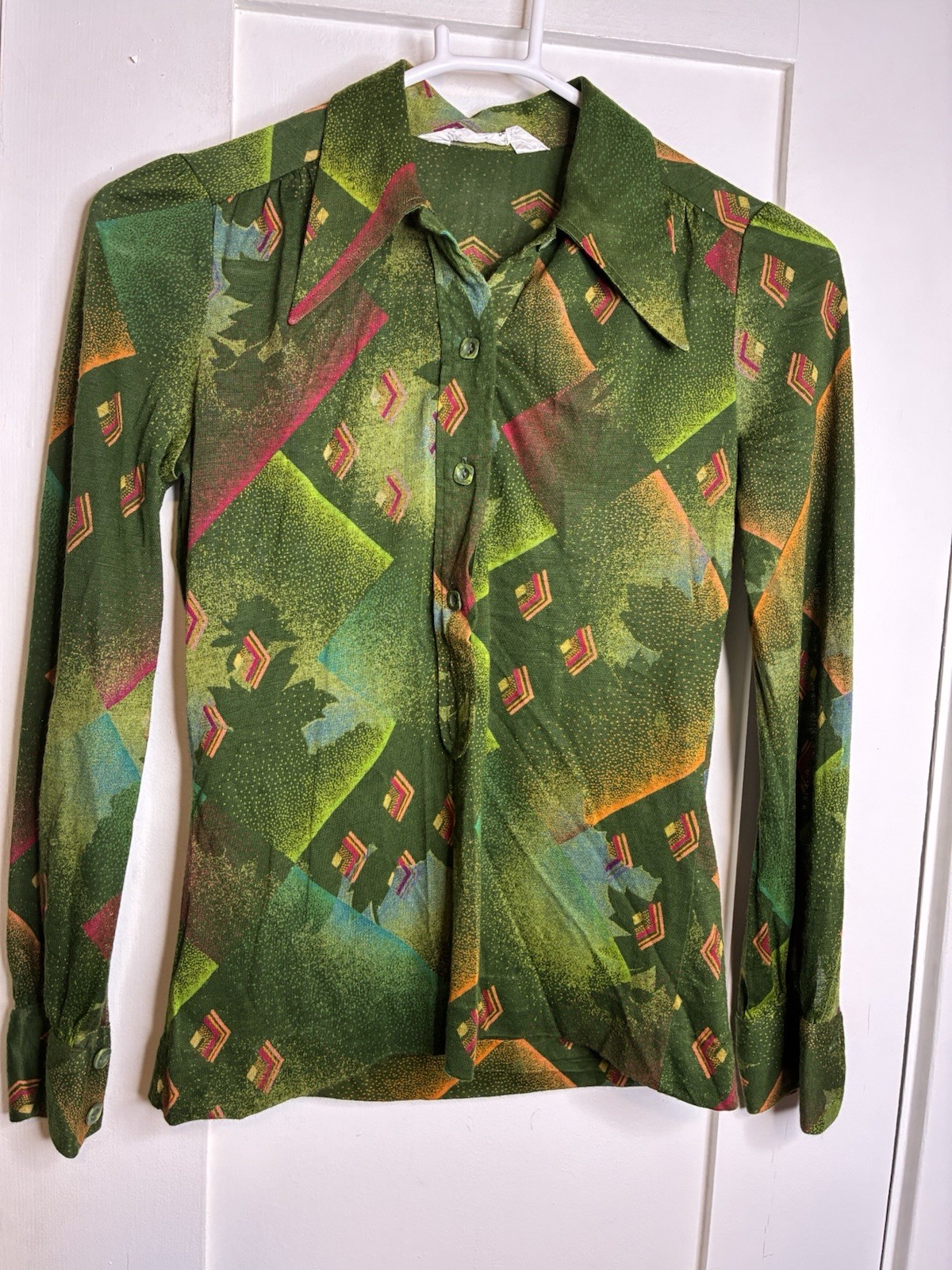 Vintage 1970’s Adrienne Lemaux Pullover Blouse Made In France US Women’s Size 8