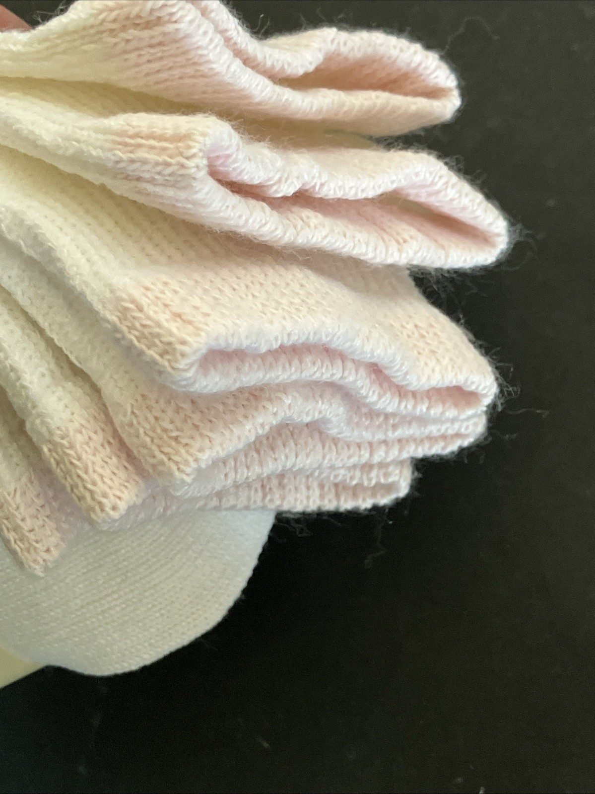Vintage Softies Ankle Socks Pink Trim MicroSupreme Nylon Blend 6 Pair New 9-11