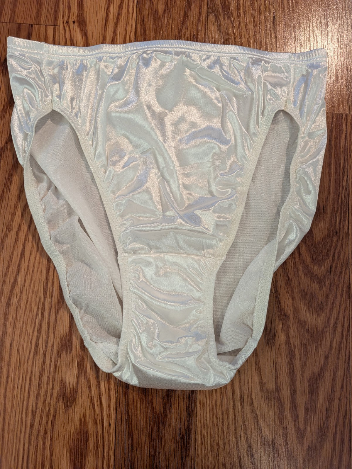 Hanes Her Way white shiny Satin Stretch Hi-Cut Brief Women&rsquo;s Panties Vintage 5