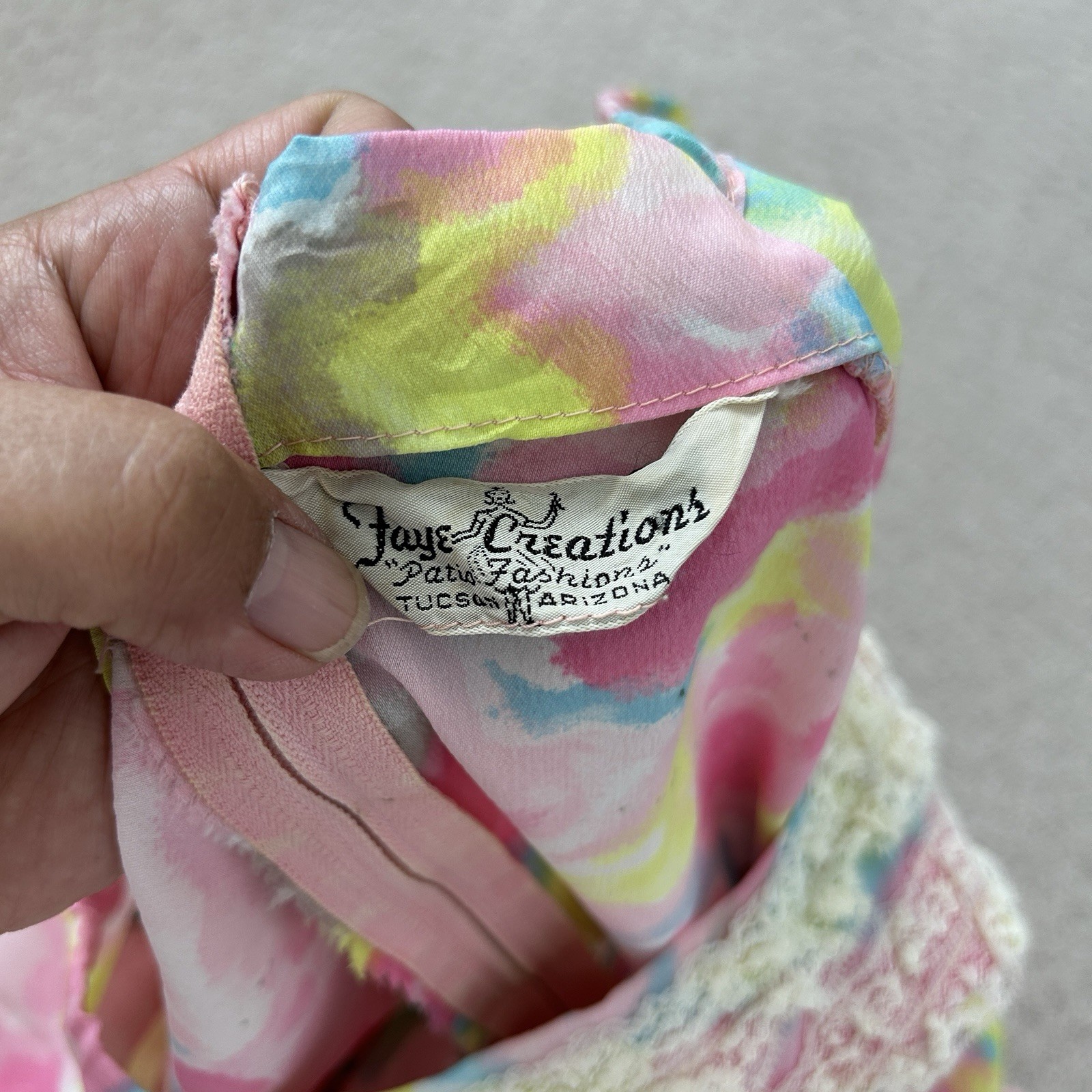 Faye Creations Vintage Dress Square Dance Patio 50s Ruffles Colorful Floral