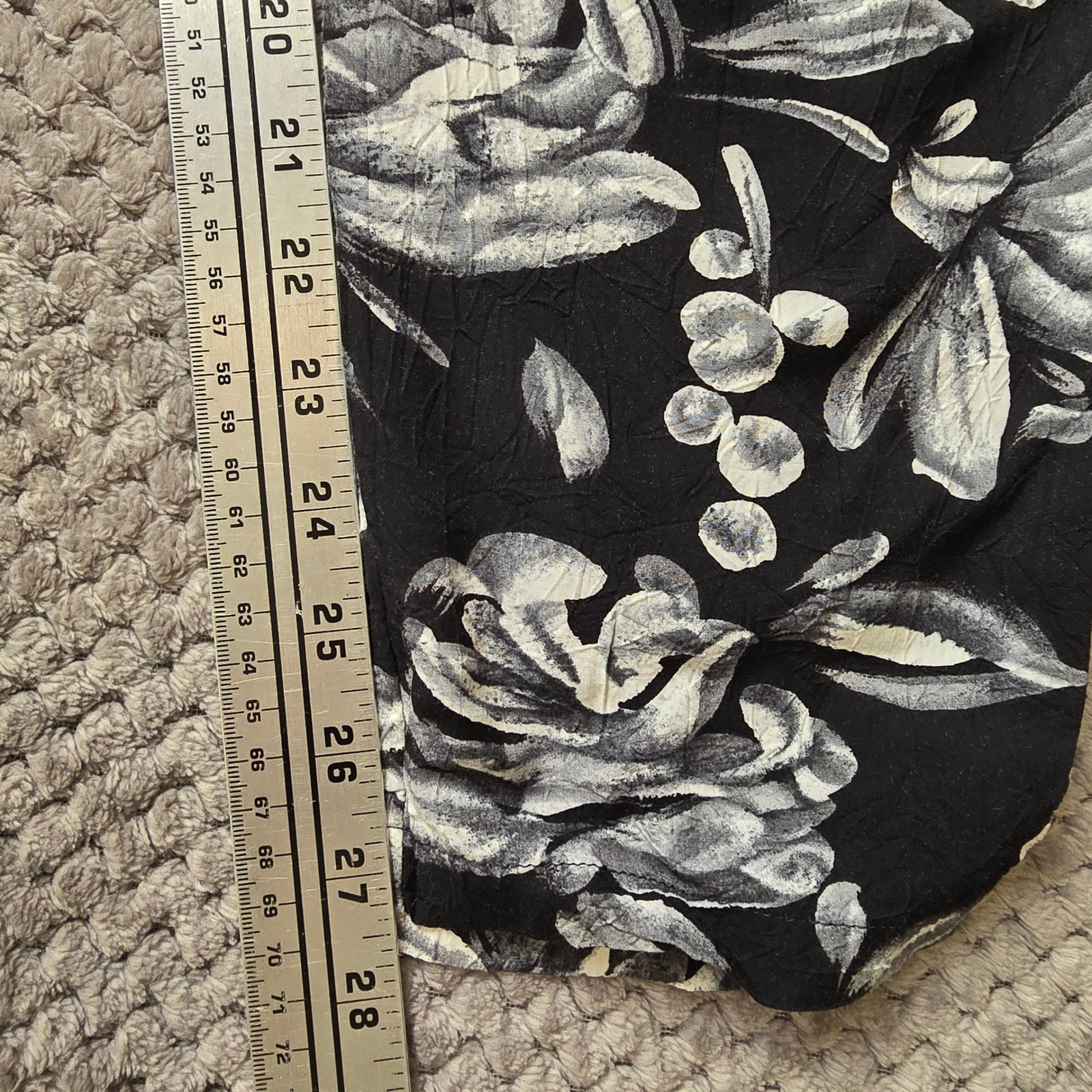 Jams World Vintage High Waisted Floral Pants Tapered Leg Black White Small
